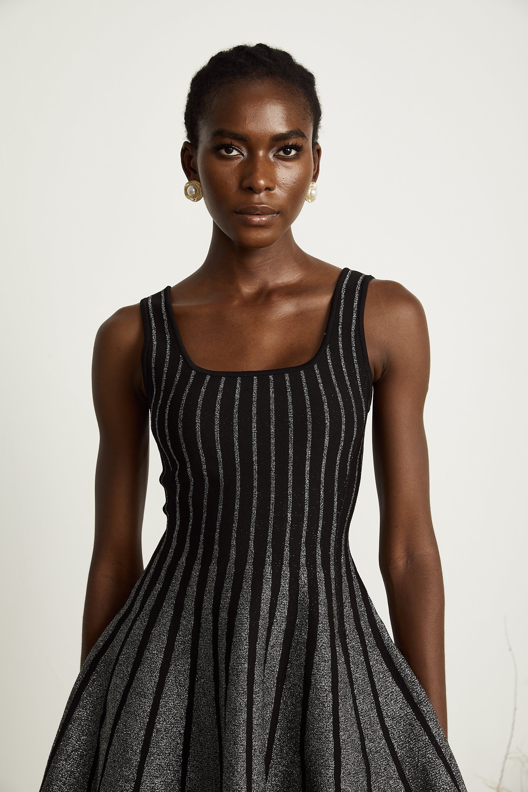 Anouk black glittered flared mini dress (Final Sale-US Only)