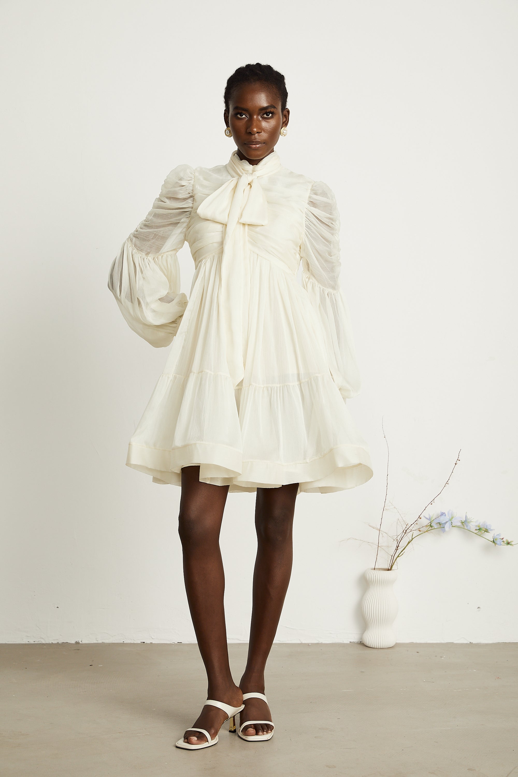 Thibaulte tuck-detail pleated tulle mini dress (Final Sale-US Only)