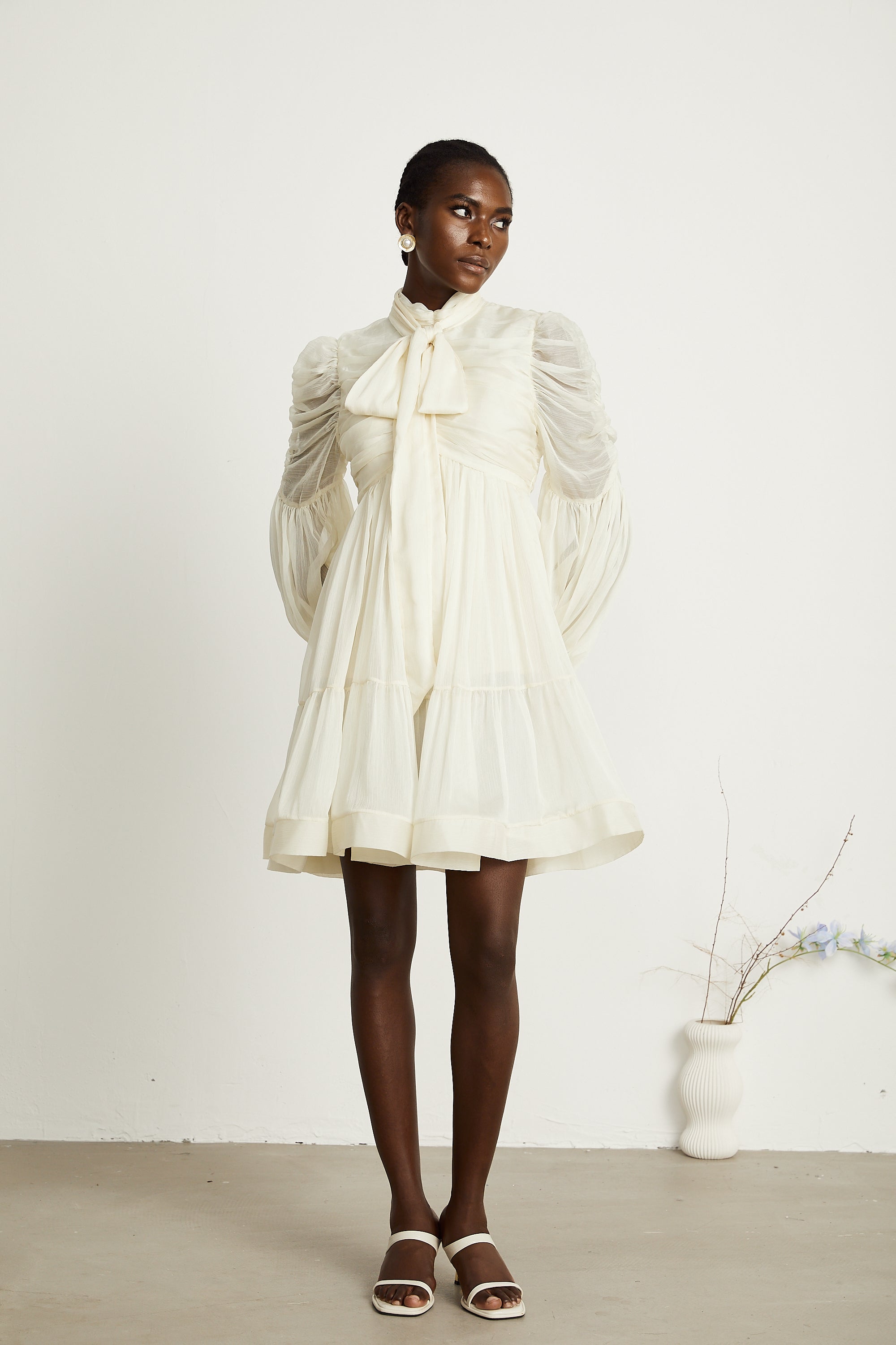 Thibaulte tuck-detail pleated tulle mini dress (Final Sale-US Only)
