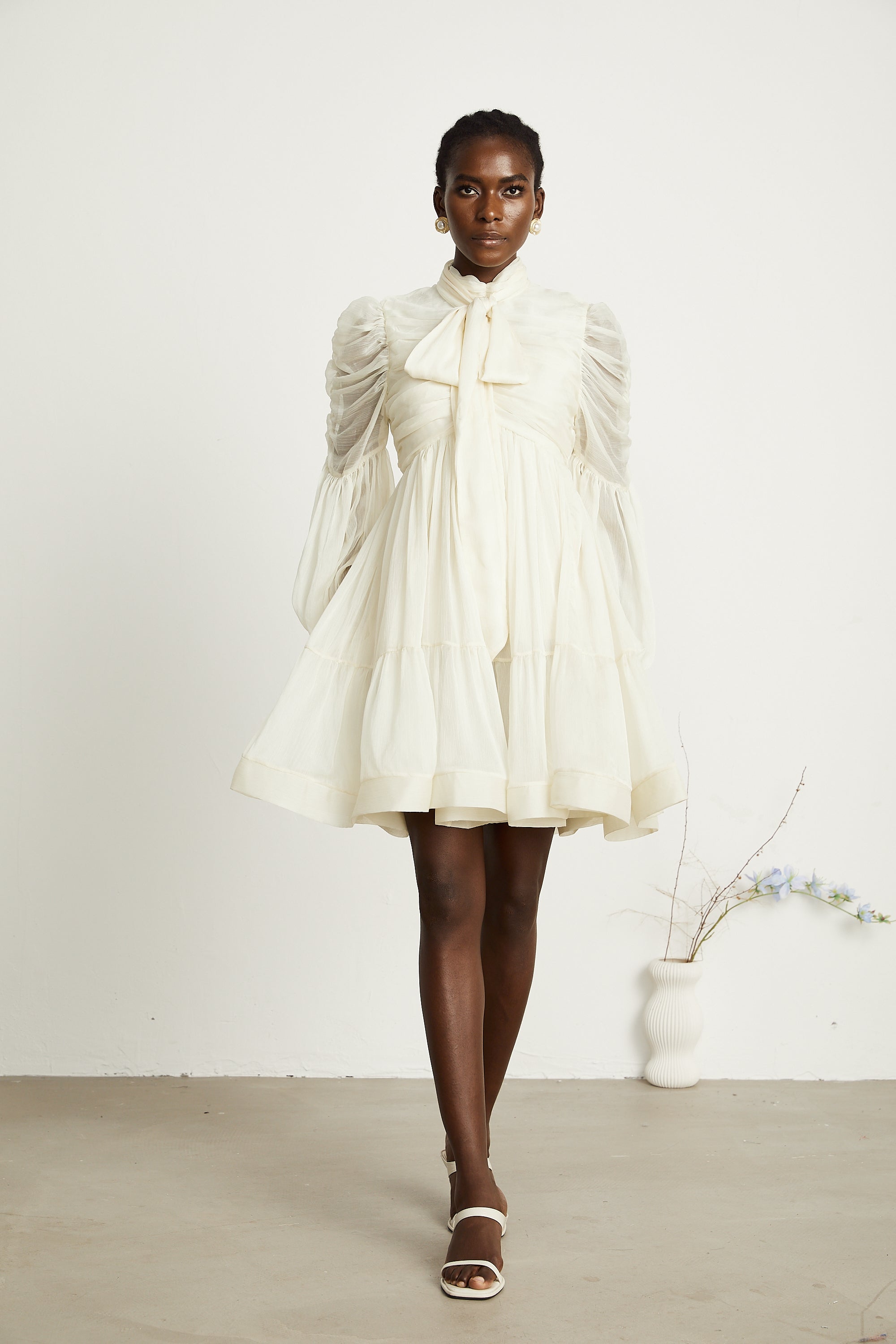Thibaulte tuck-detail pleated tulle mini dress (Final Sale-US Only)