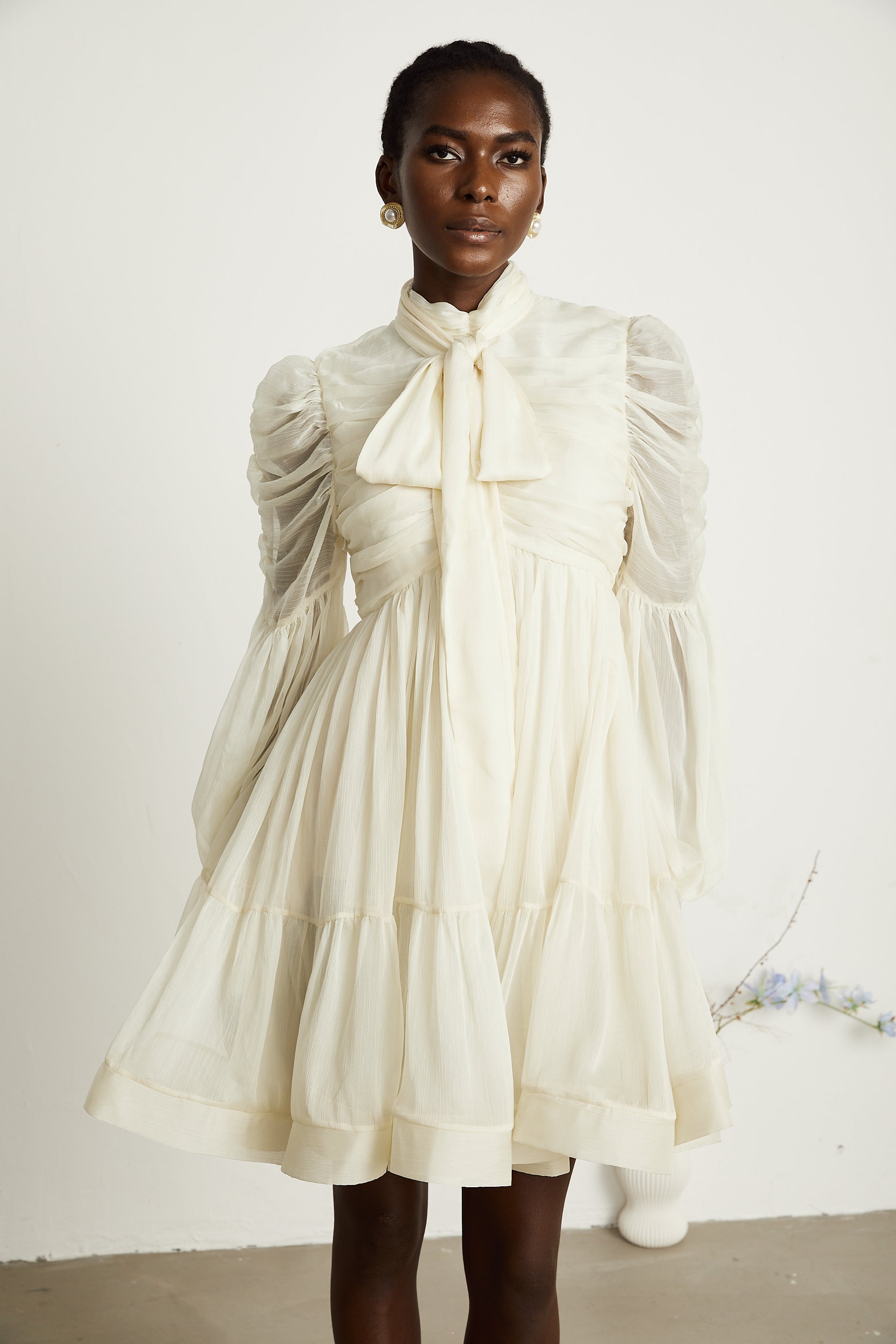 Thibaulte tuck-detail pleated tulle mini dress (Final Sale-US Only)
