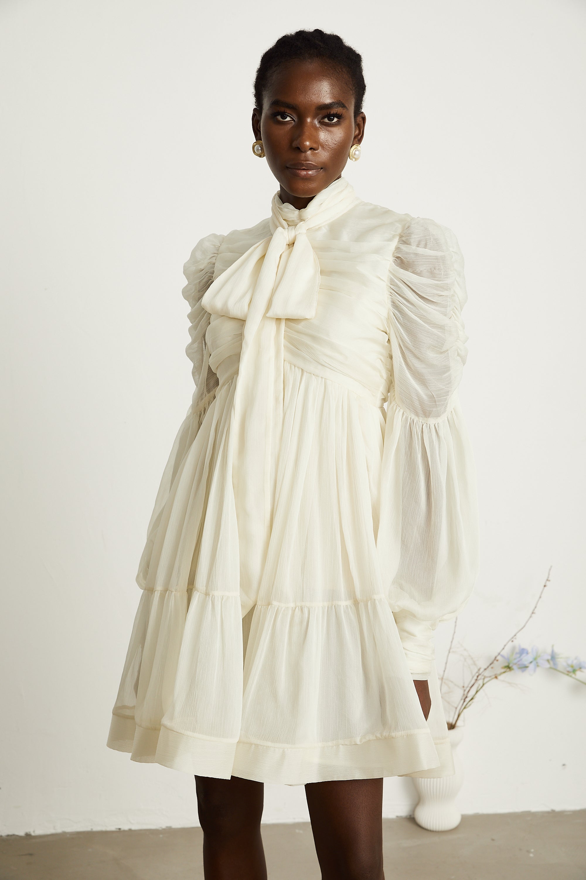 Thibaulte tuck-detail pleated tulle mini dress (Final Sale-US Only)