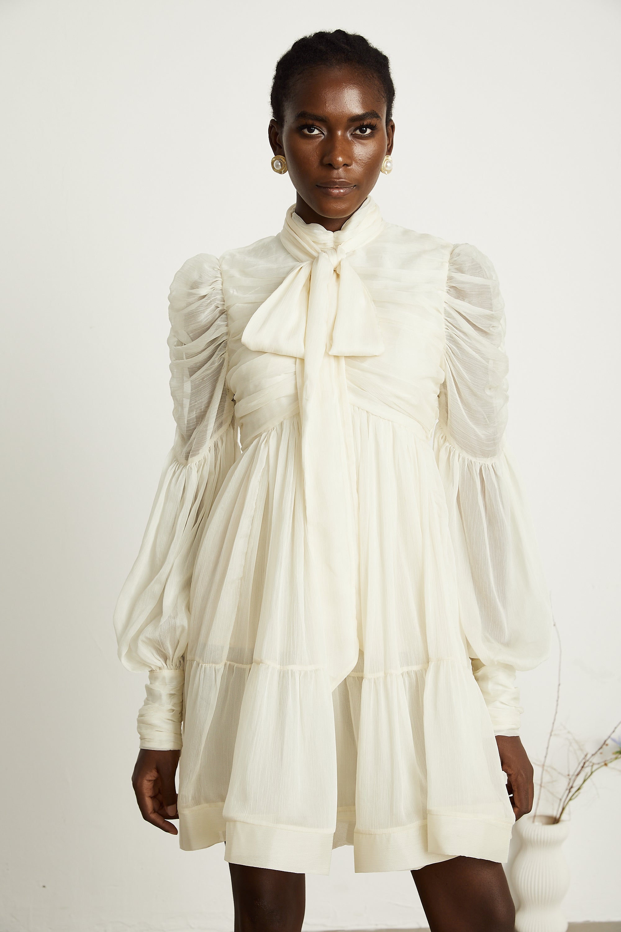 Thibaulte tuck-detail pleated tulle mini dress (Final Sale-US Only)