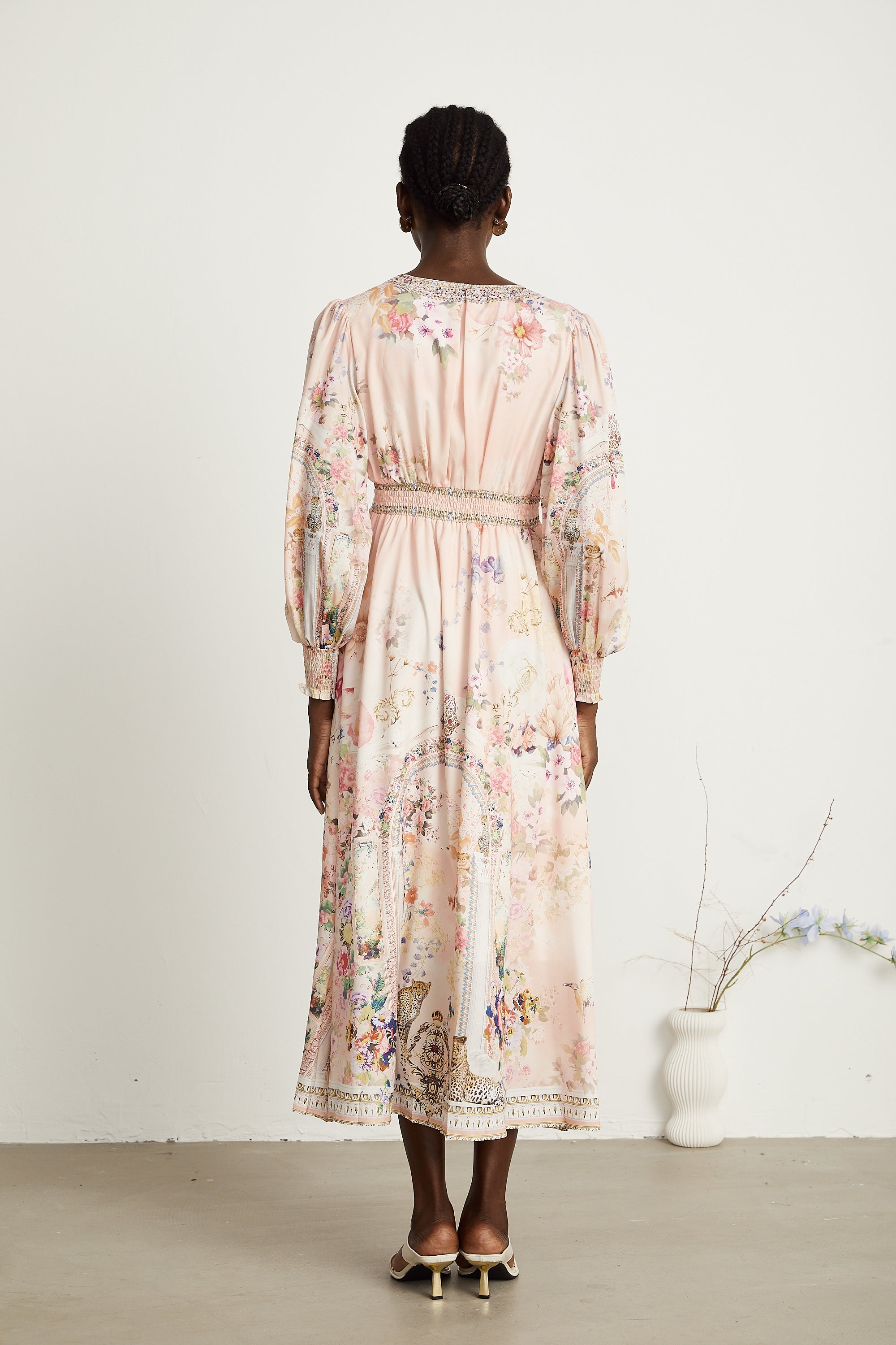 Audrey graphic rhinestone-embellished midi dress (US Only)