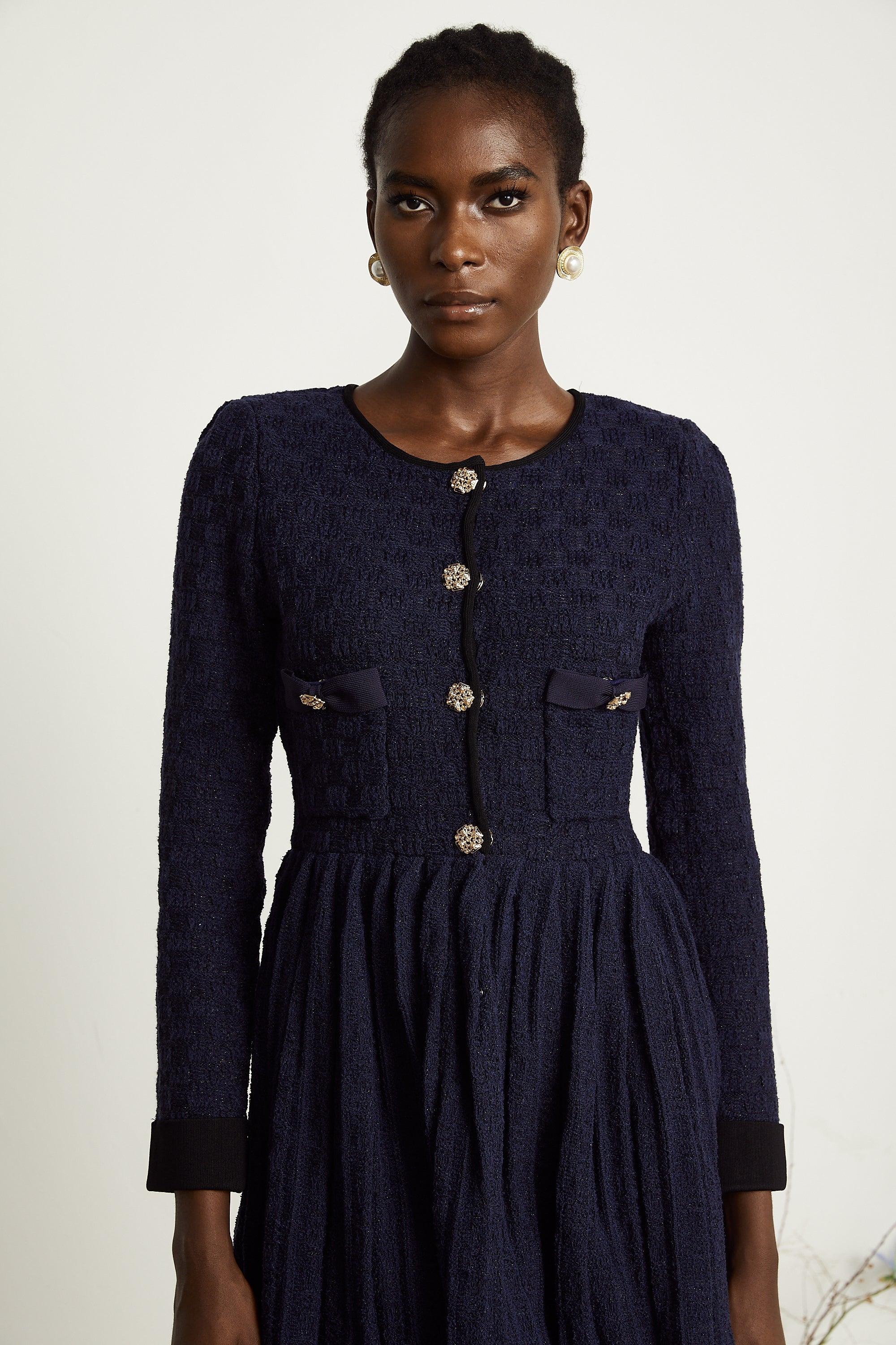 Cloé knitted pleated mini dress (US Only)