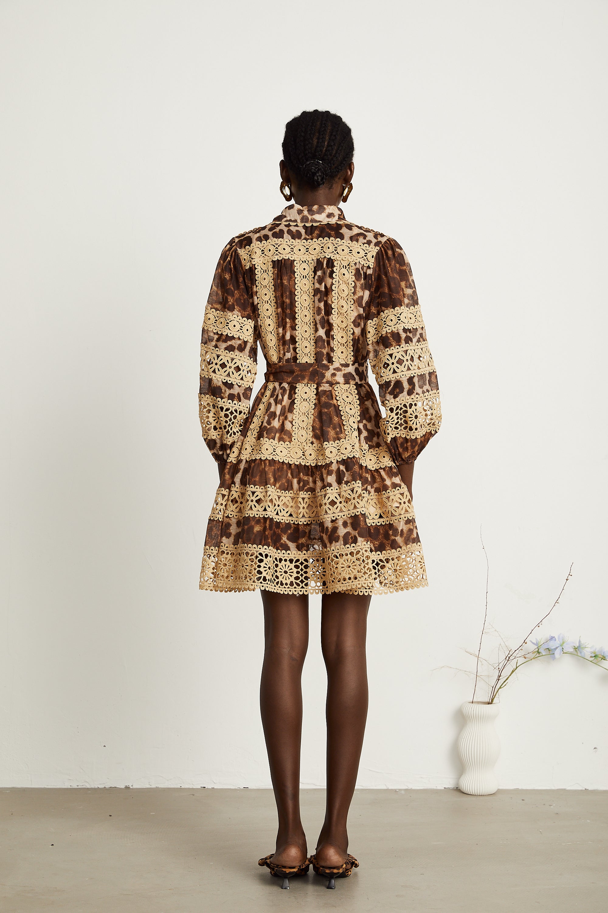 Léonor leopard-print cut-out panelled mini dress (US Only)