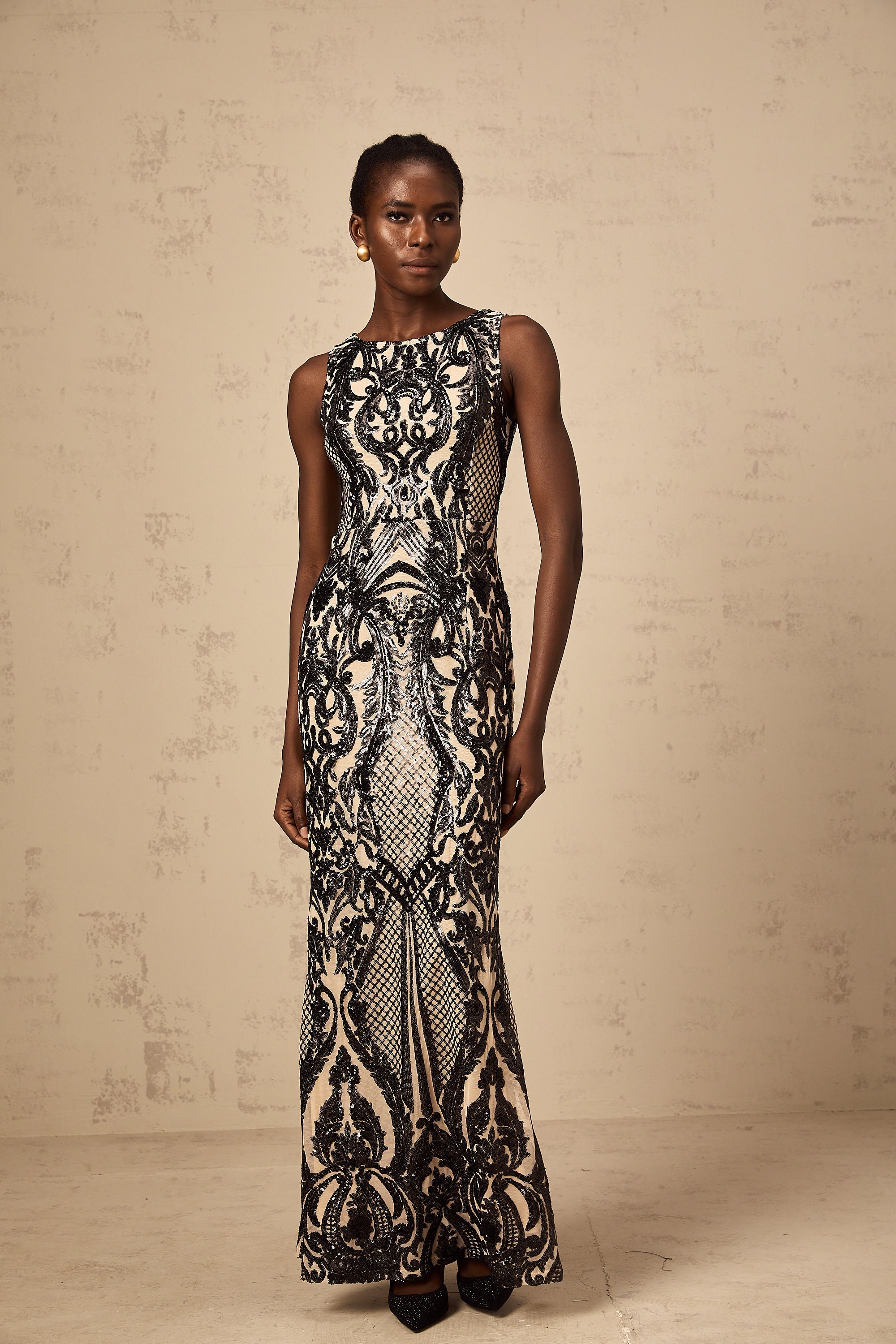 Annie sequin-embellished mesh maxi dress (Final Sale-US Only)