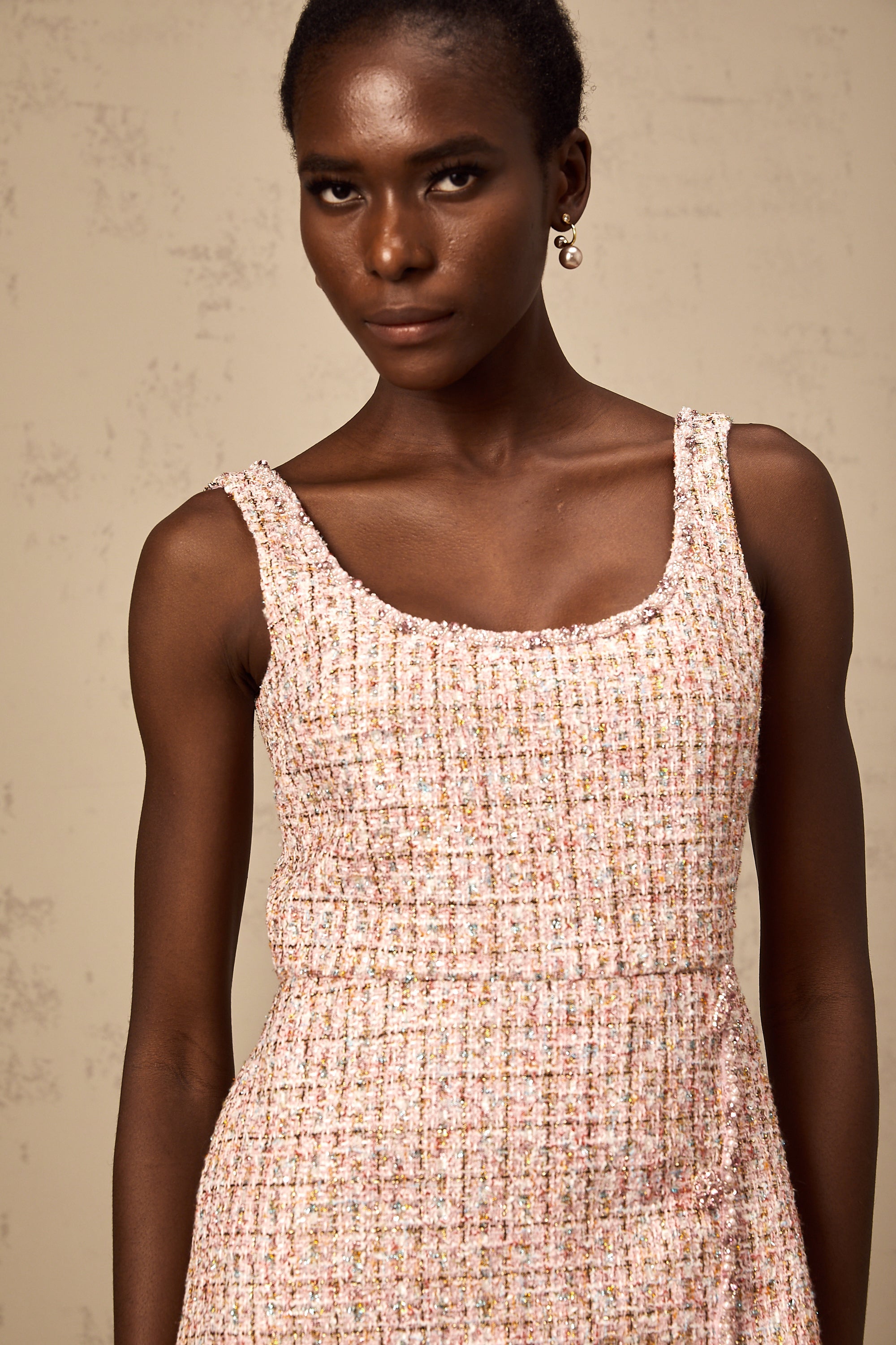 Aoife pink embellished tweed mini dress (US Only)