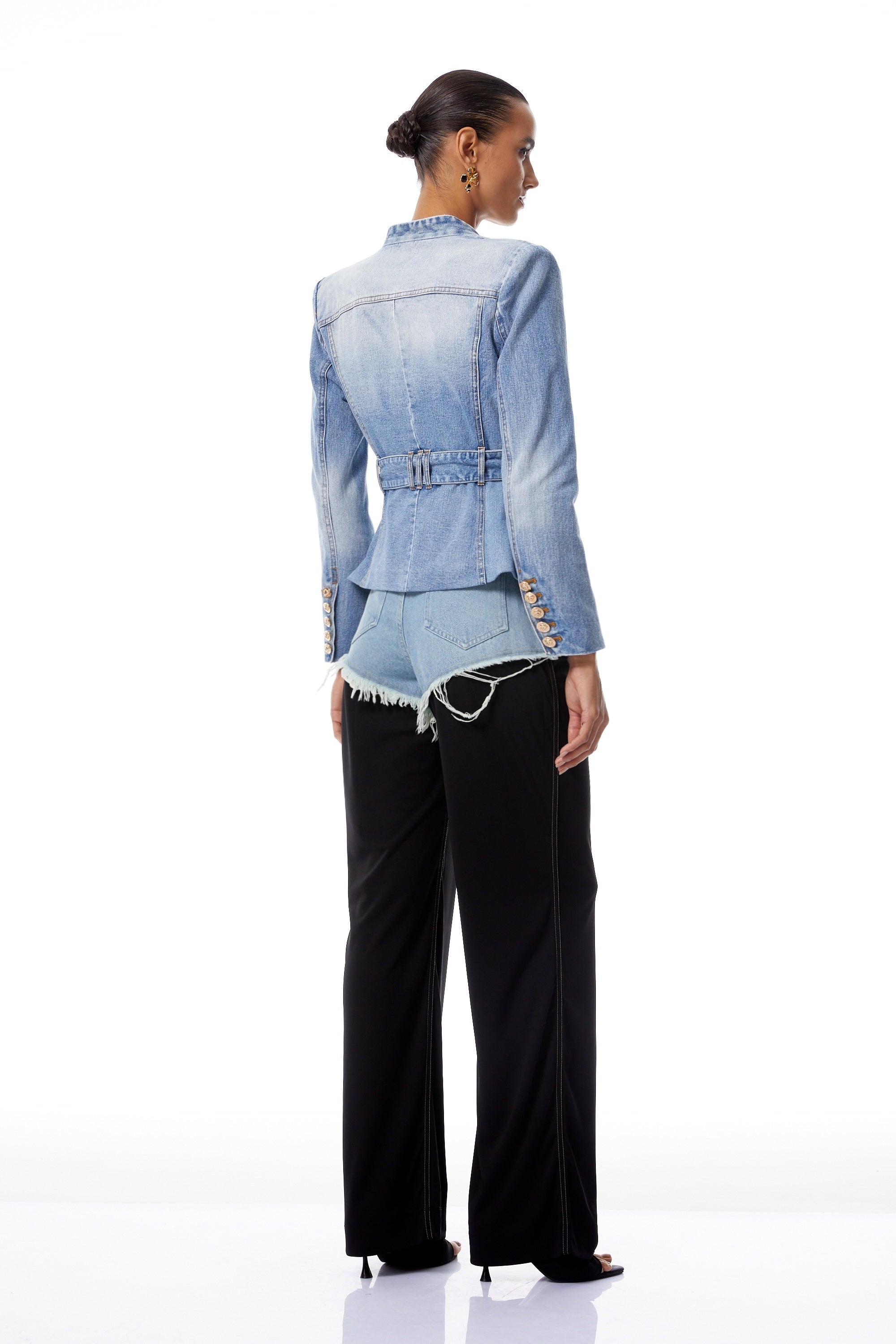 Edda Light Blue Belted Denim Jacket