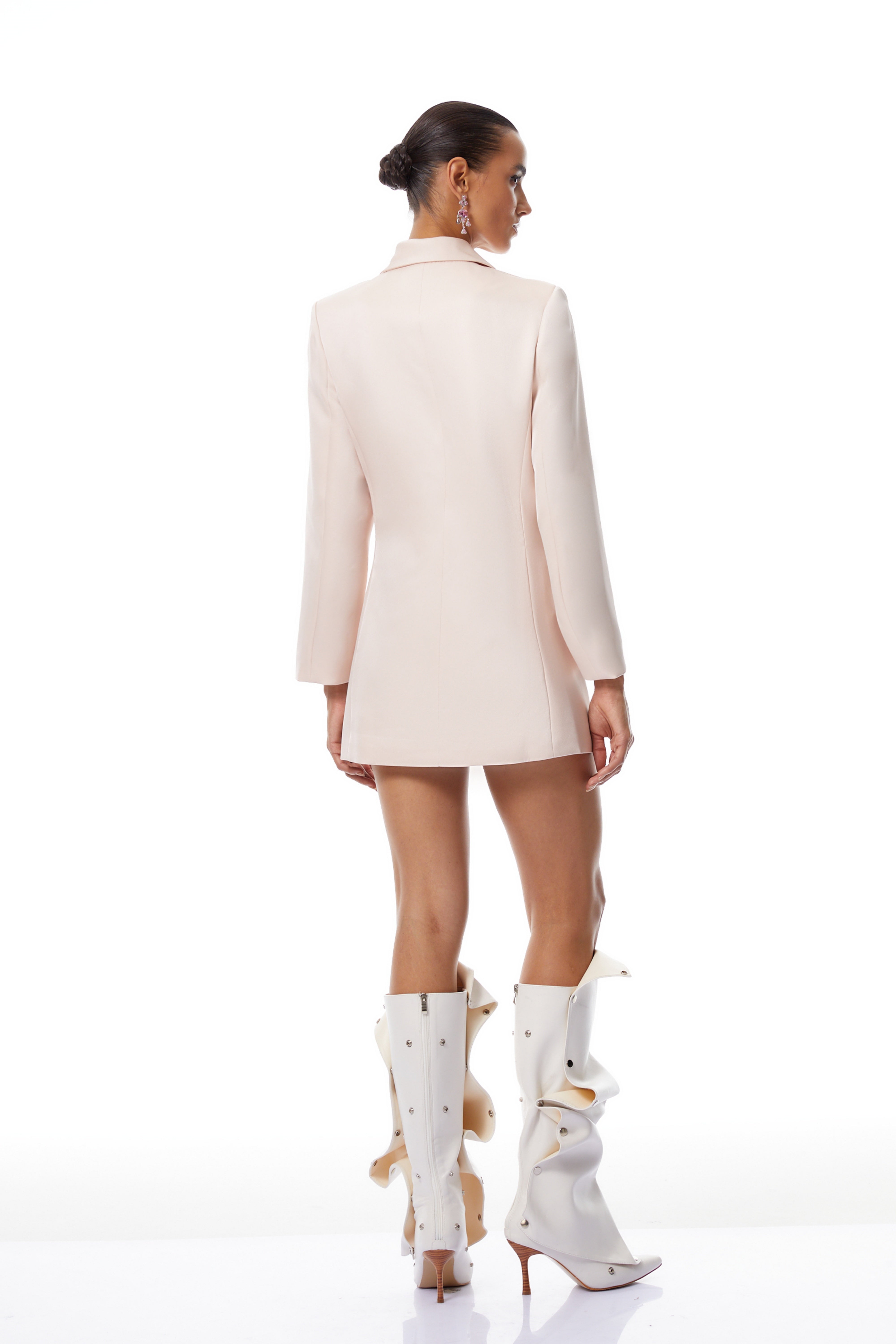 Vittoria Pink Decorative Button Blazer