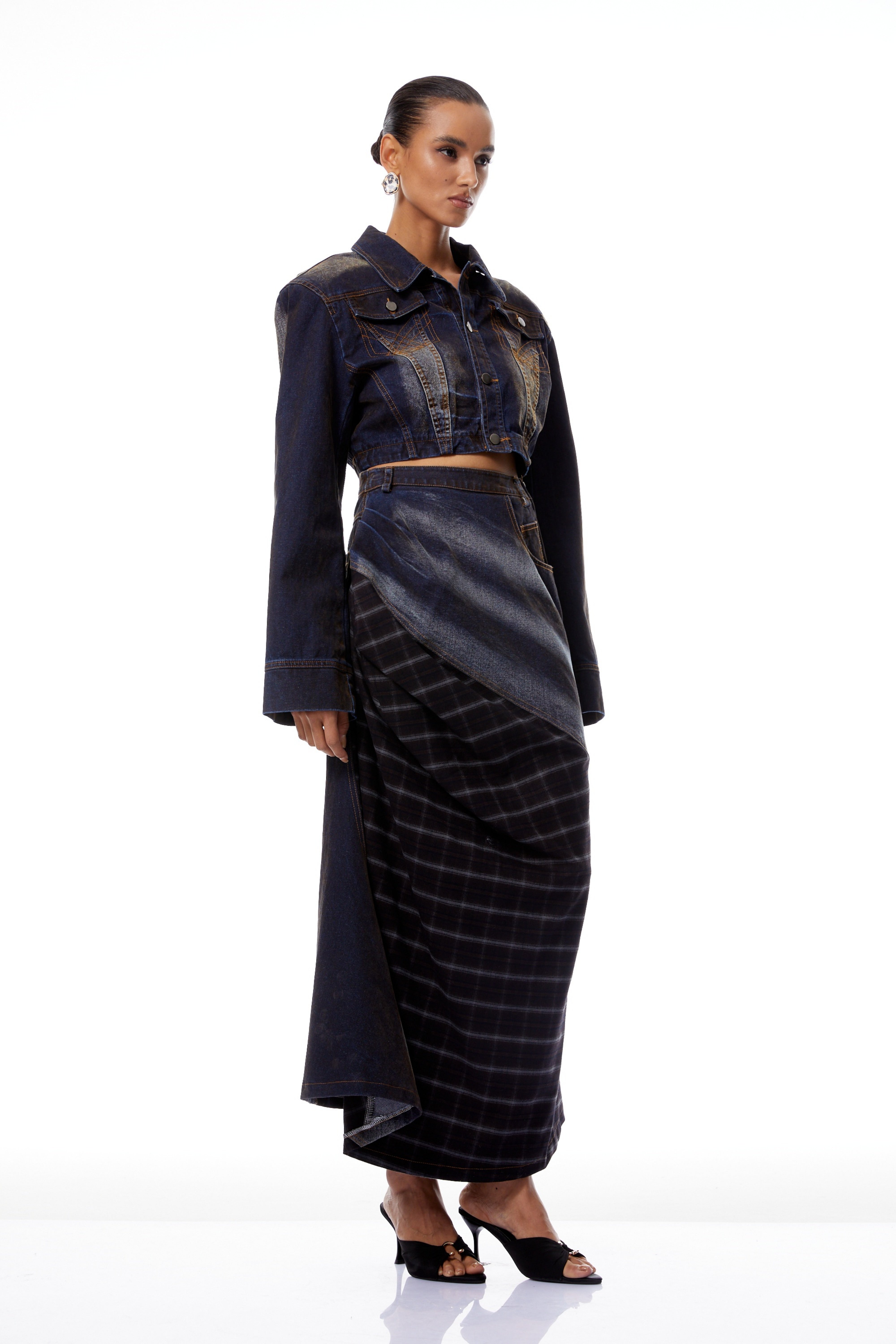 Winslow Indigo Blue Faded Denim Jacket & Skirt Set