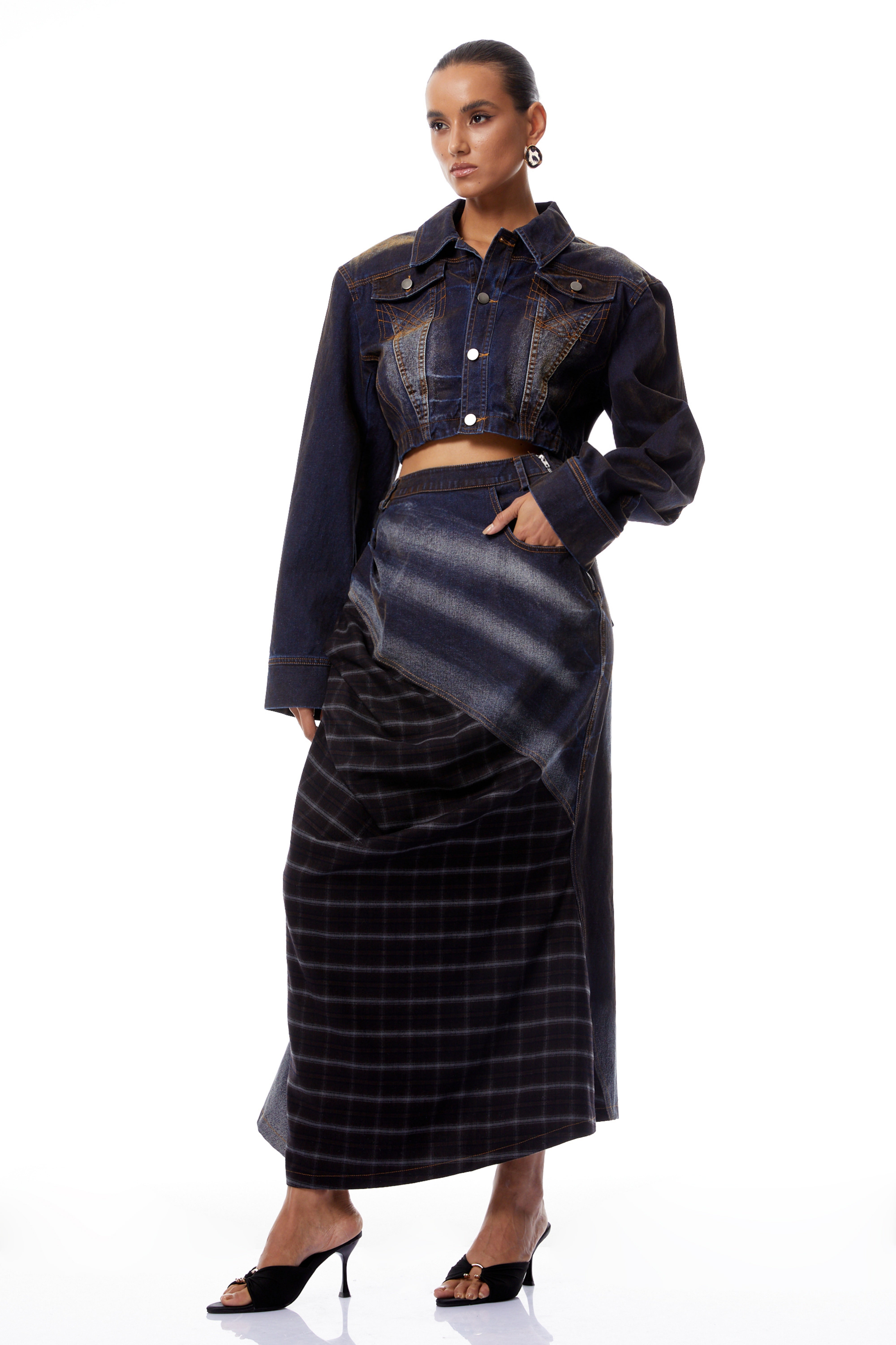 Winslow Indigo Blue Faded Denim Jacket & Skirt Set