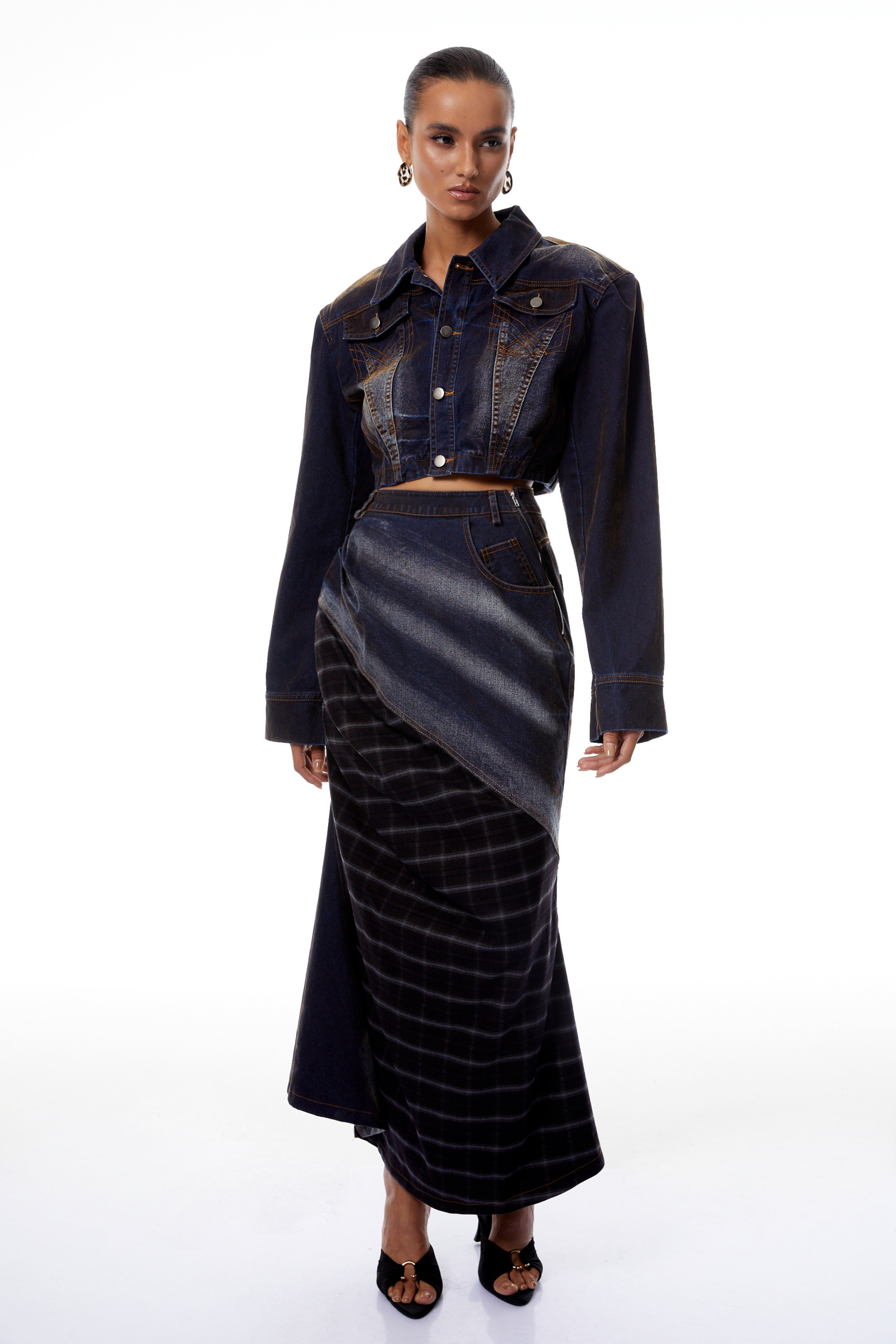 Winslow Indigo Blue Faded Denim Jacket & Skirt Set