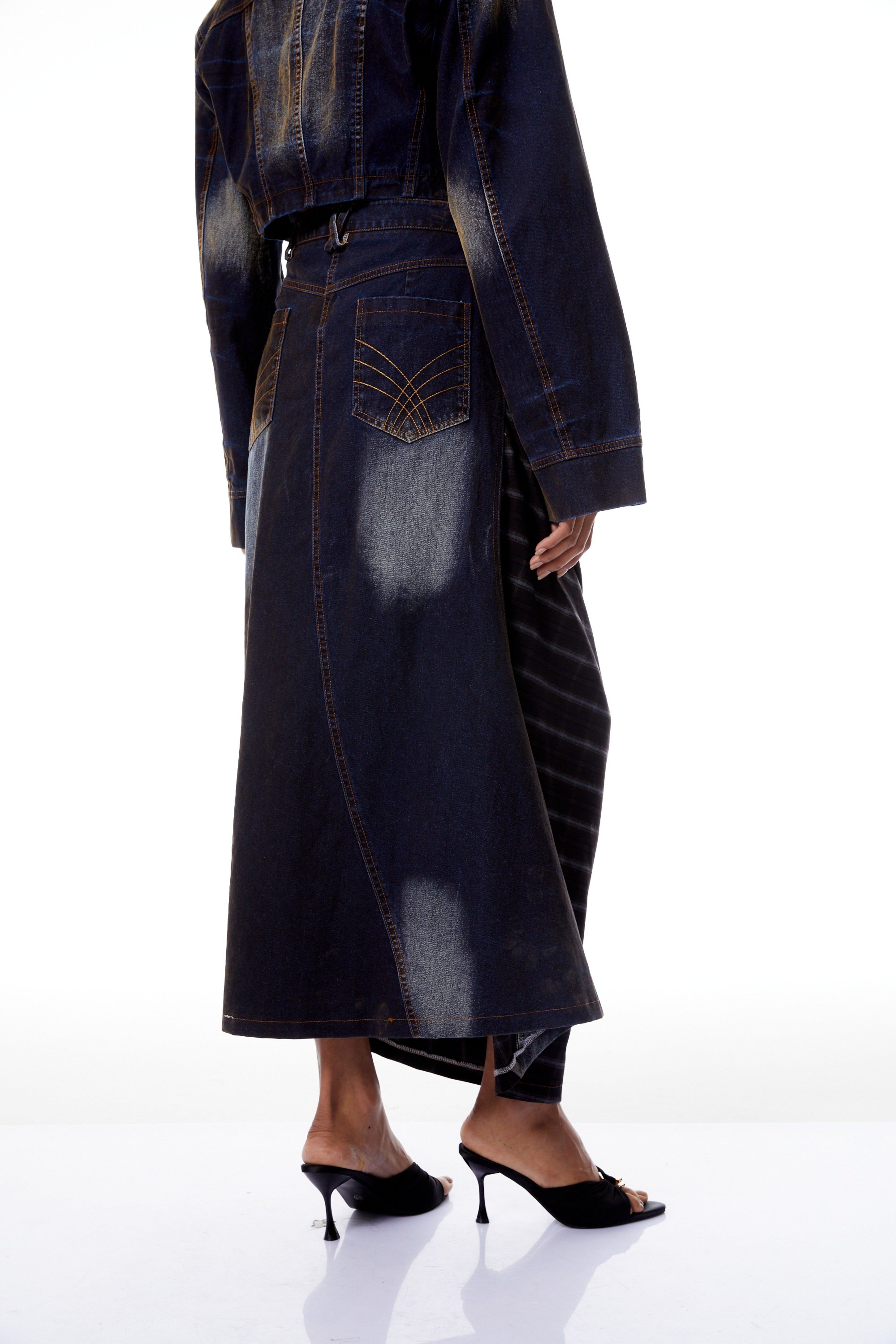 Winslow Indigo Blue Faded Denim Jacket & Skirt Set