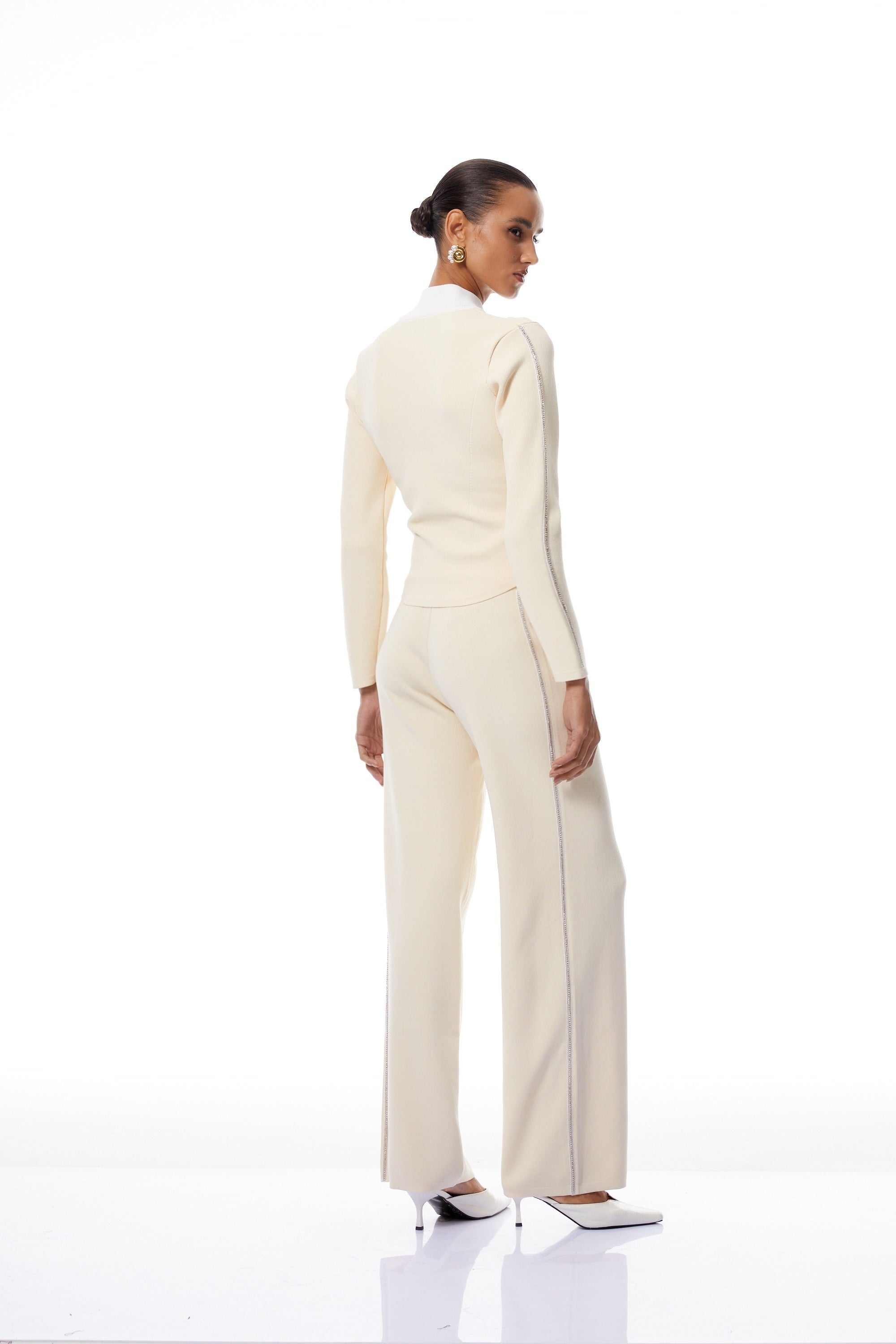 Kennedy Neutral Metallic Threaded Knit Co-ord Set