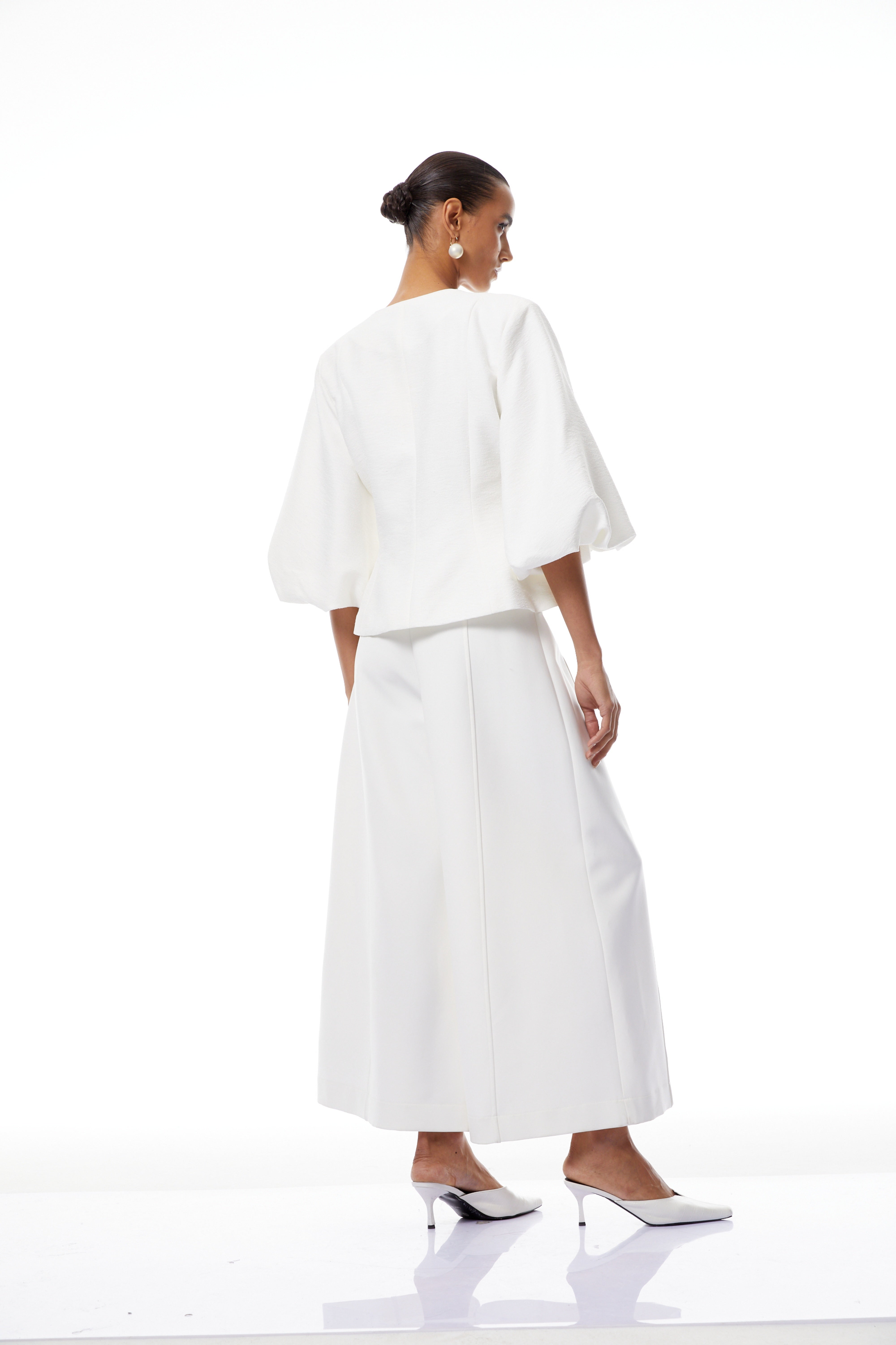 Bérénice White Crystal Embellished Peplum Jacket (Final Sale-US Only)