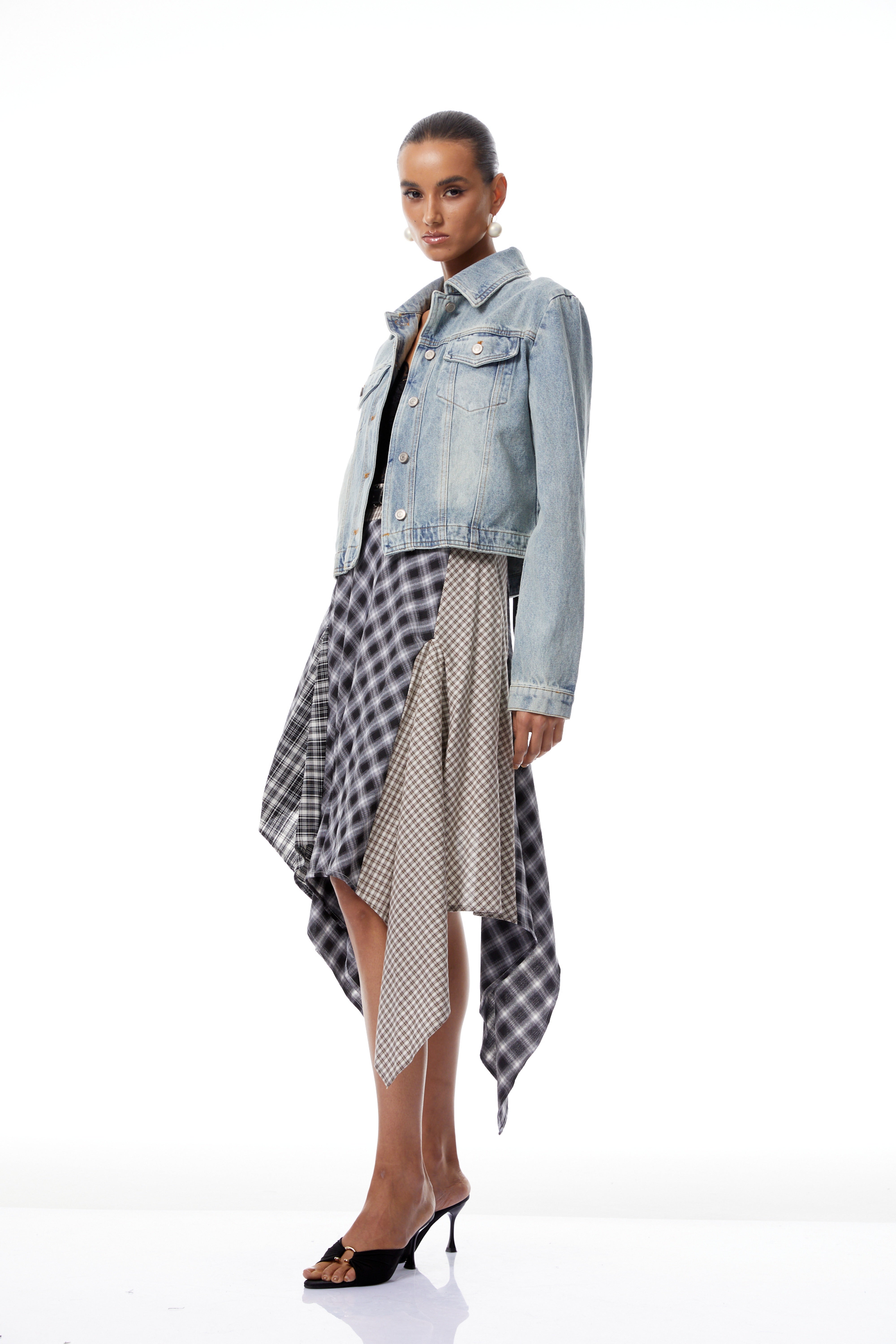 Zadie Blue Lace Up Denim Short Jacket