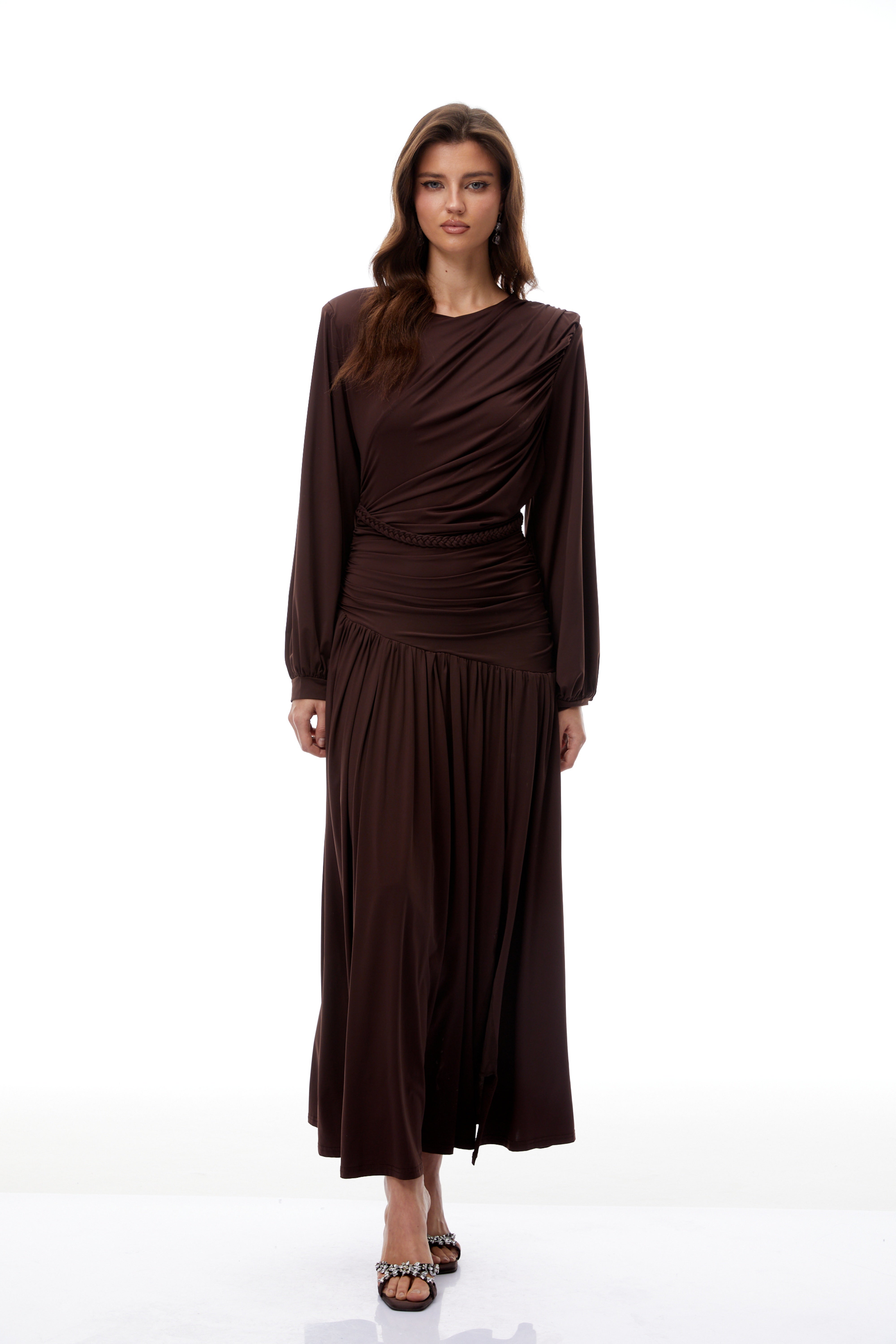 Tabitha Brown Braid Detail Ruched Maxi Dress (Final Sale-US Only)