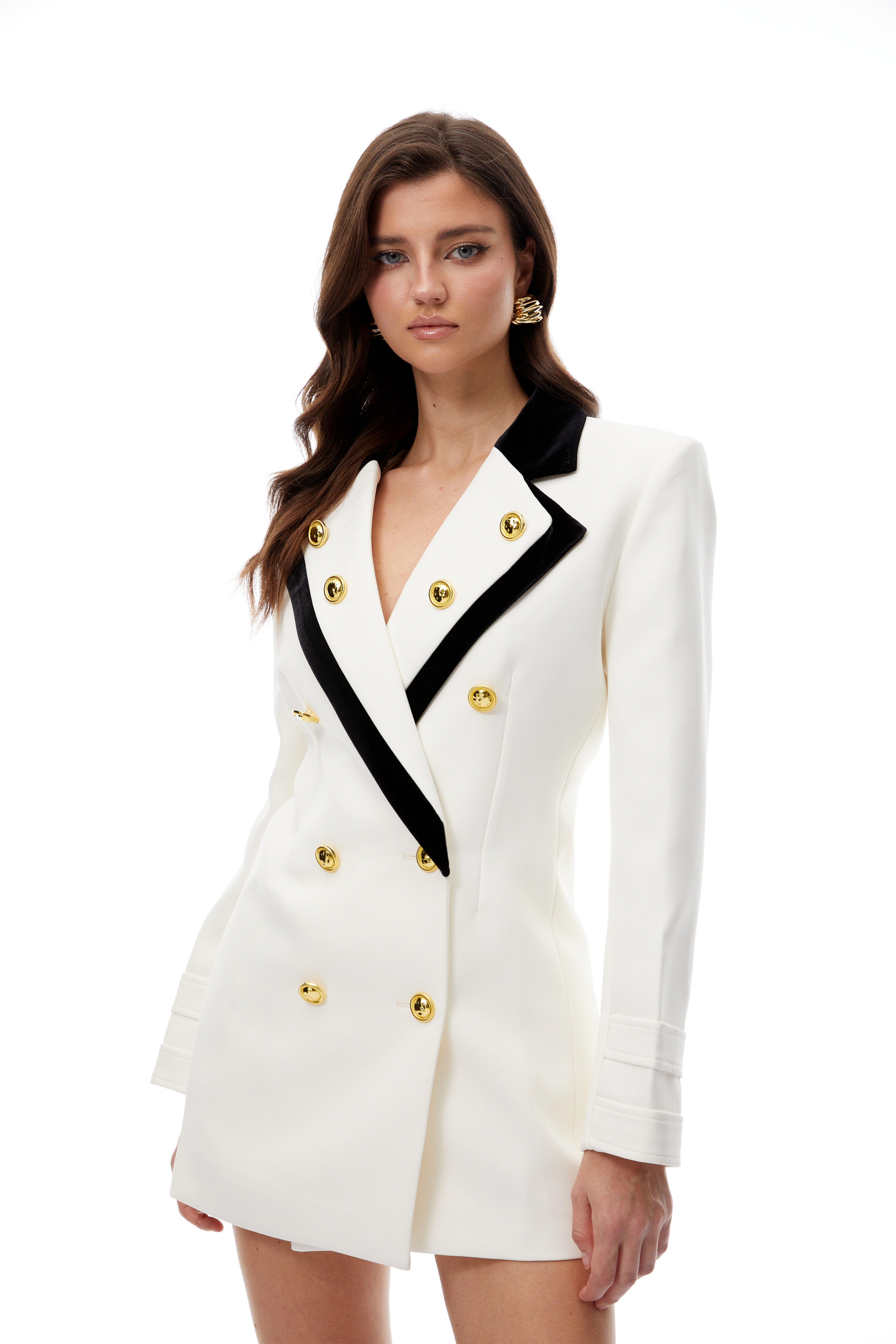 Rodica White Double-Breasted Blazer
