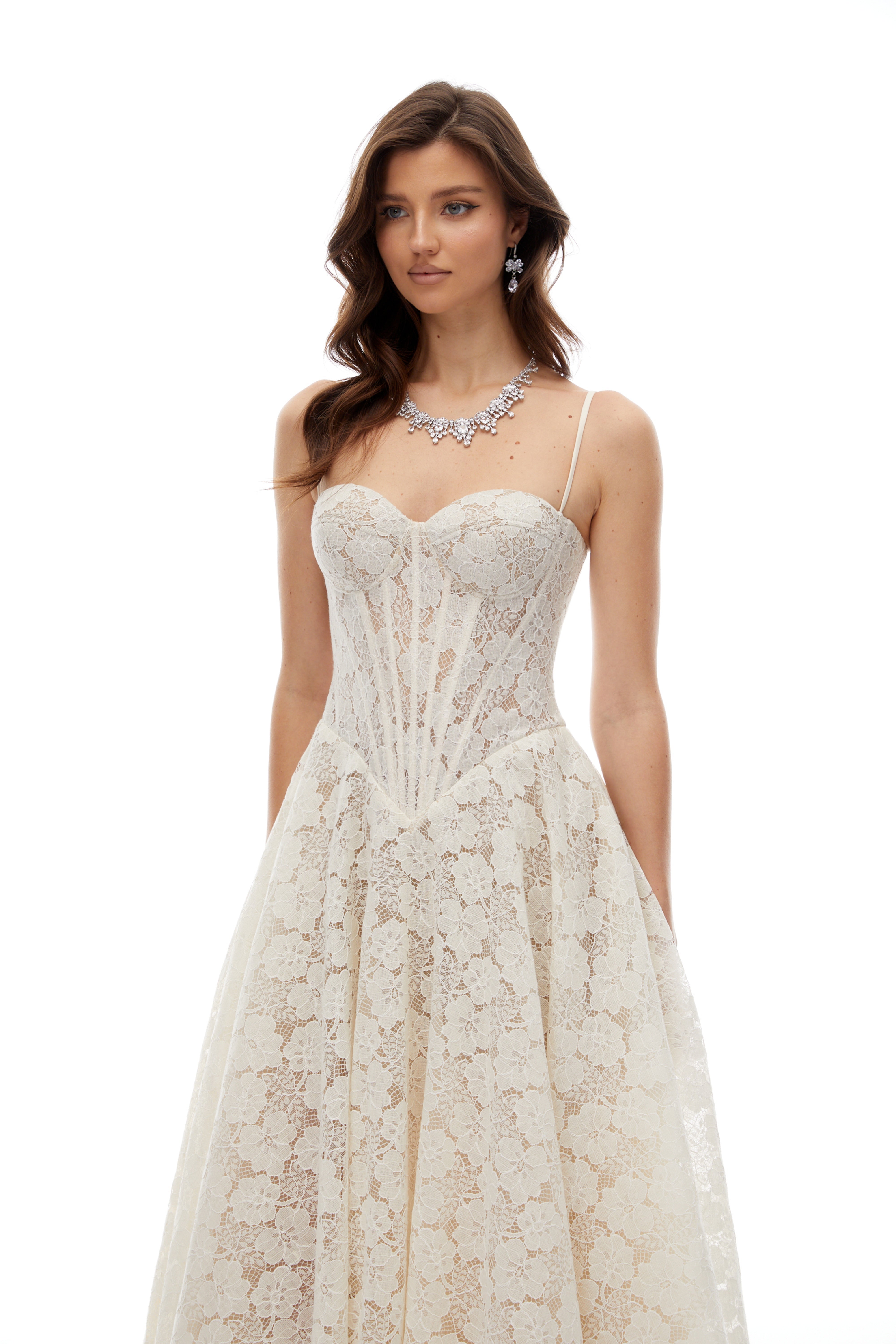 Celina White Lace Corset Maxi Dress (Final Sale-US Only)
