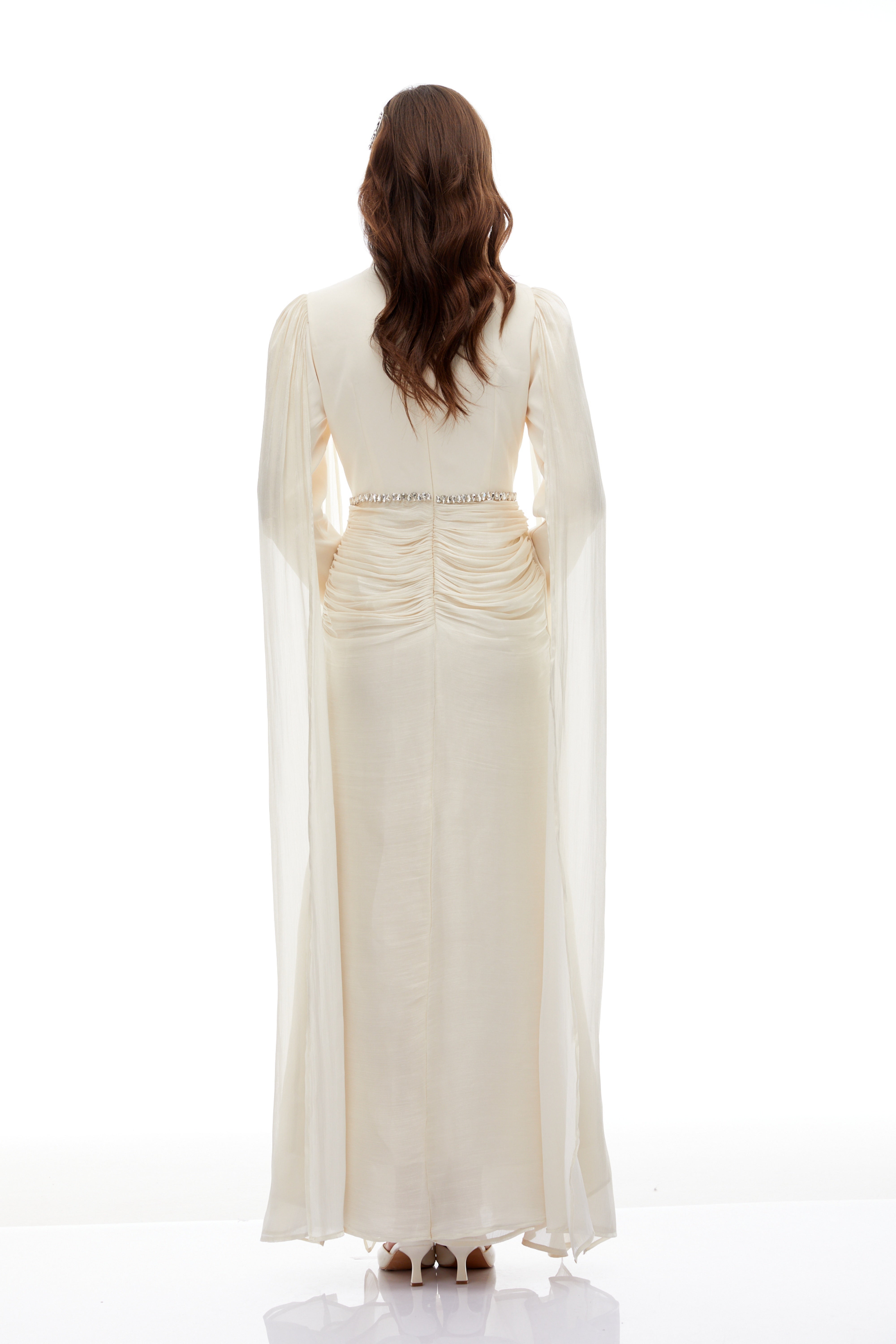 Andrine White Crystal Embellished Maxi Dress (Final Sale)