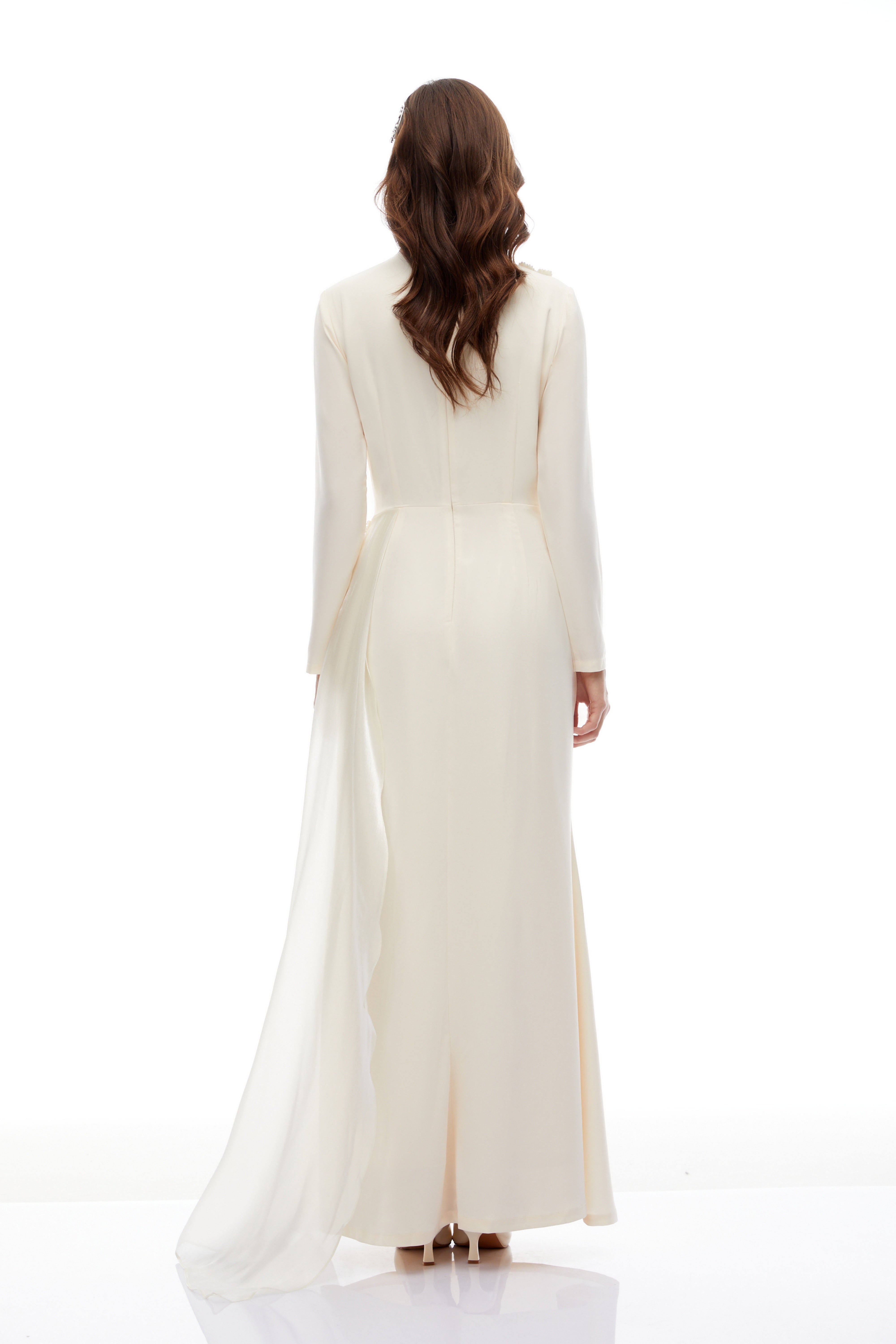 Marguerite Off White Embellished Ribbon Maxi Dress