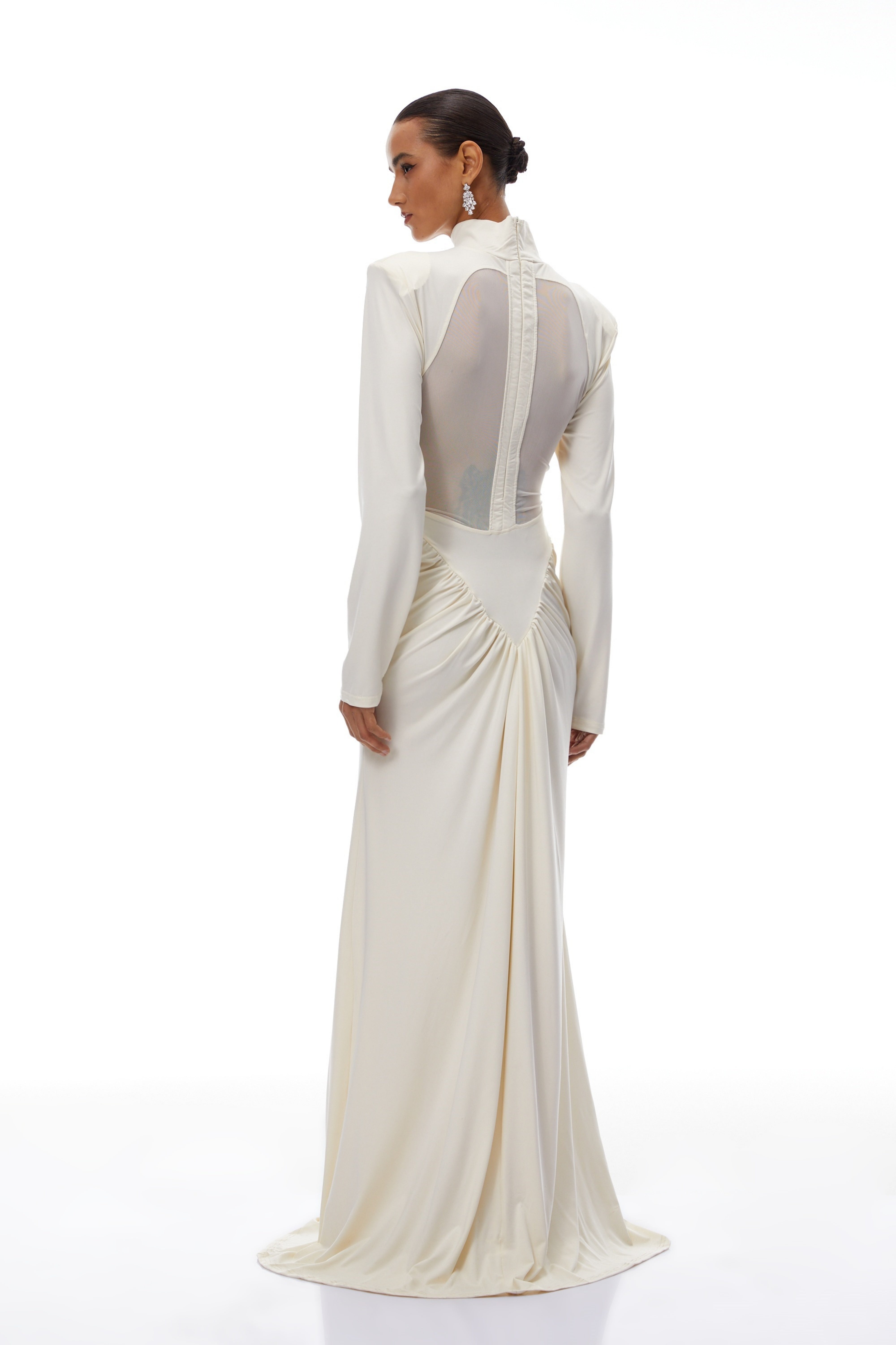 Harriet White Cut Out Ruched Maxi Dress (Final Sale-US Only)