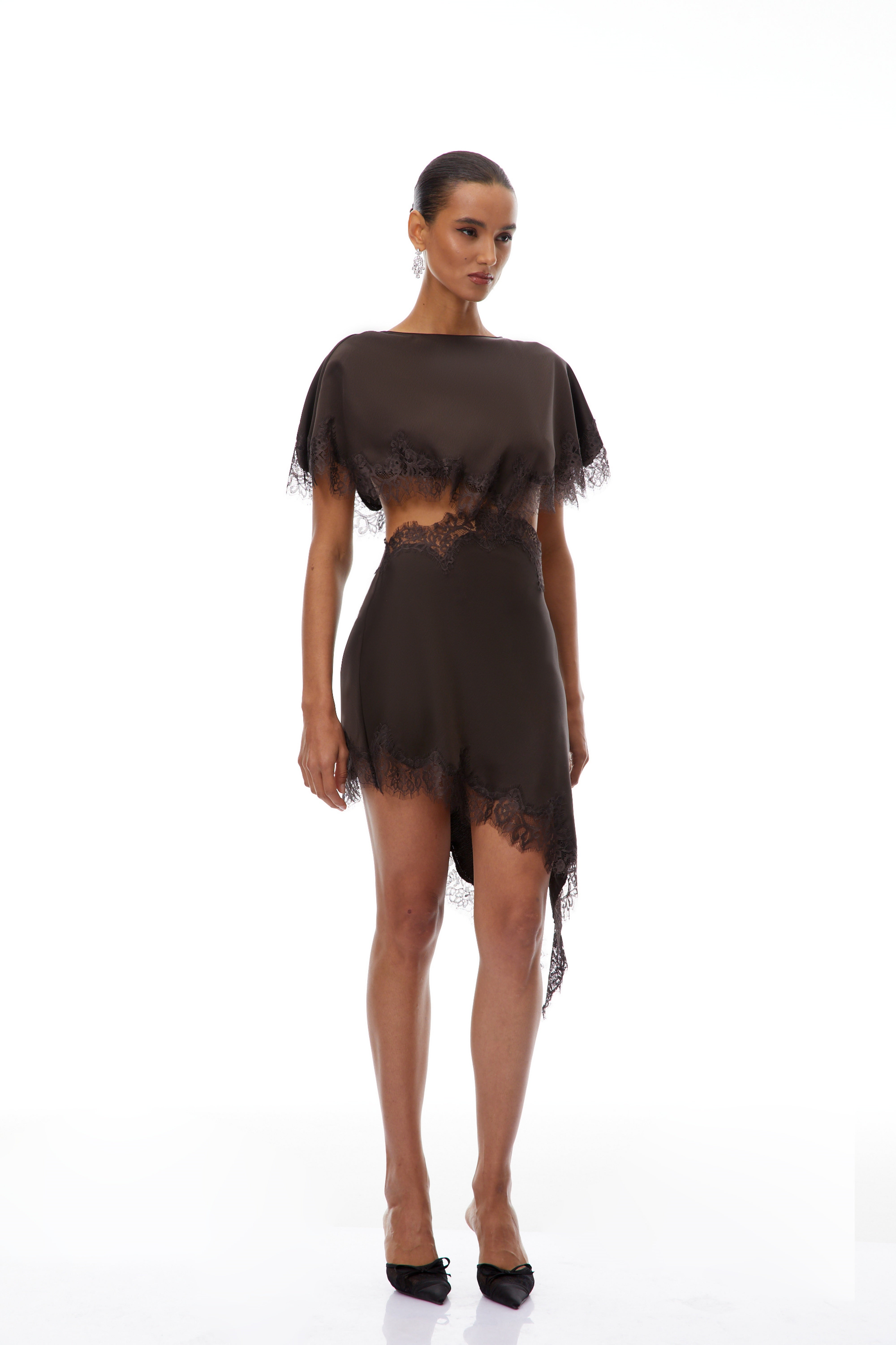 Henrik Brown Lace Trim Dress (Final Sale-US Only)