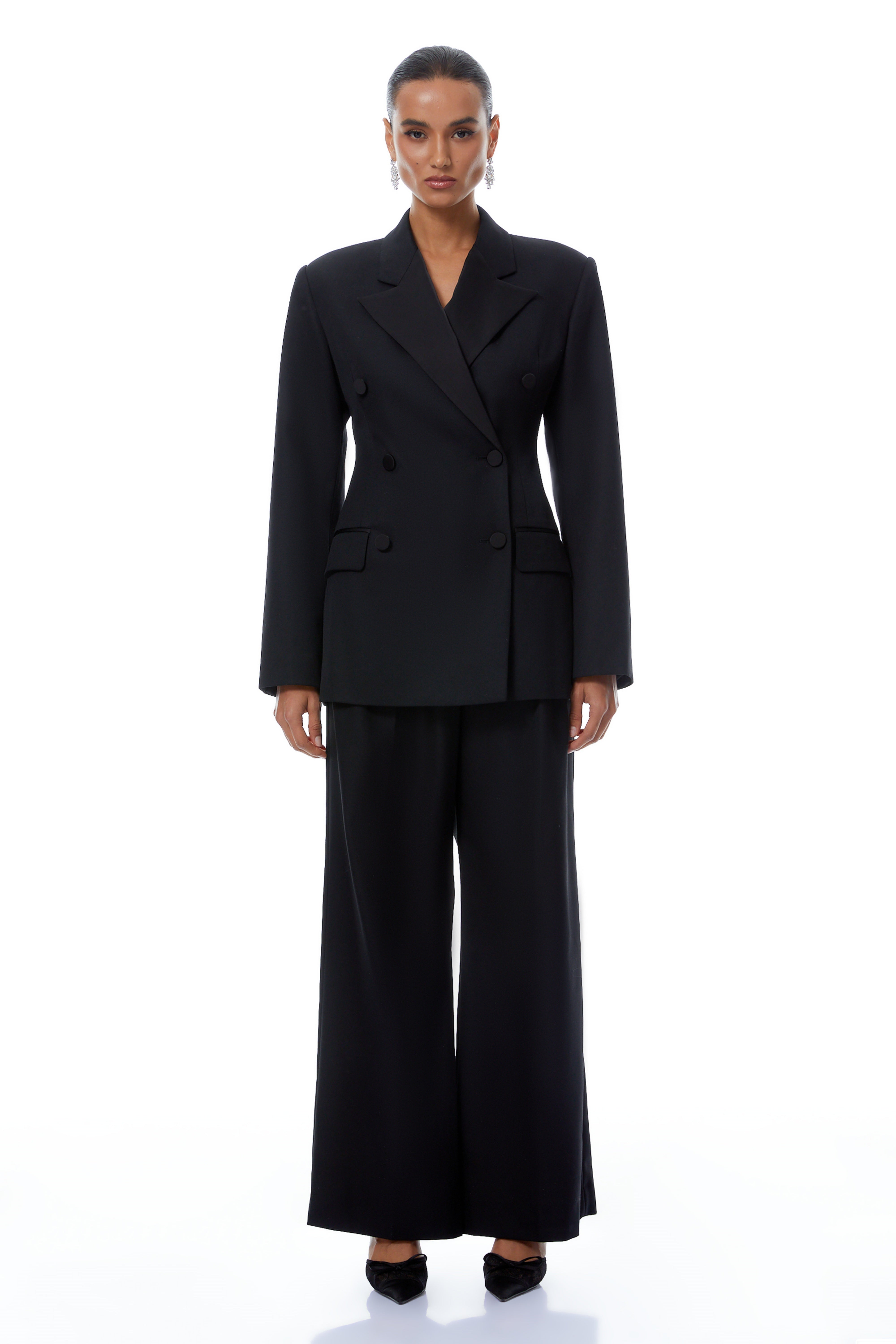 Stian Black Cinched Waist Blazer & Trousers Set (Final Sale)