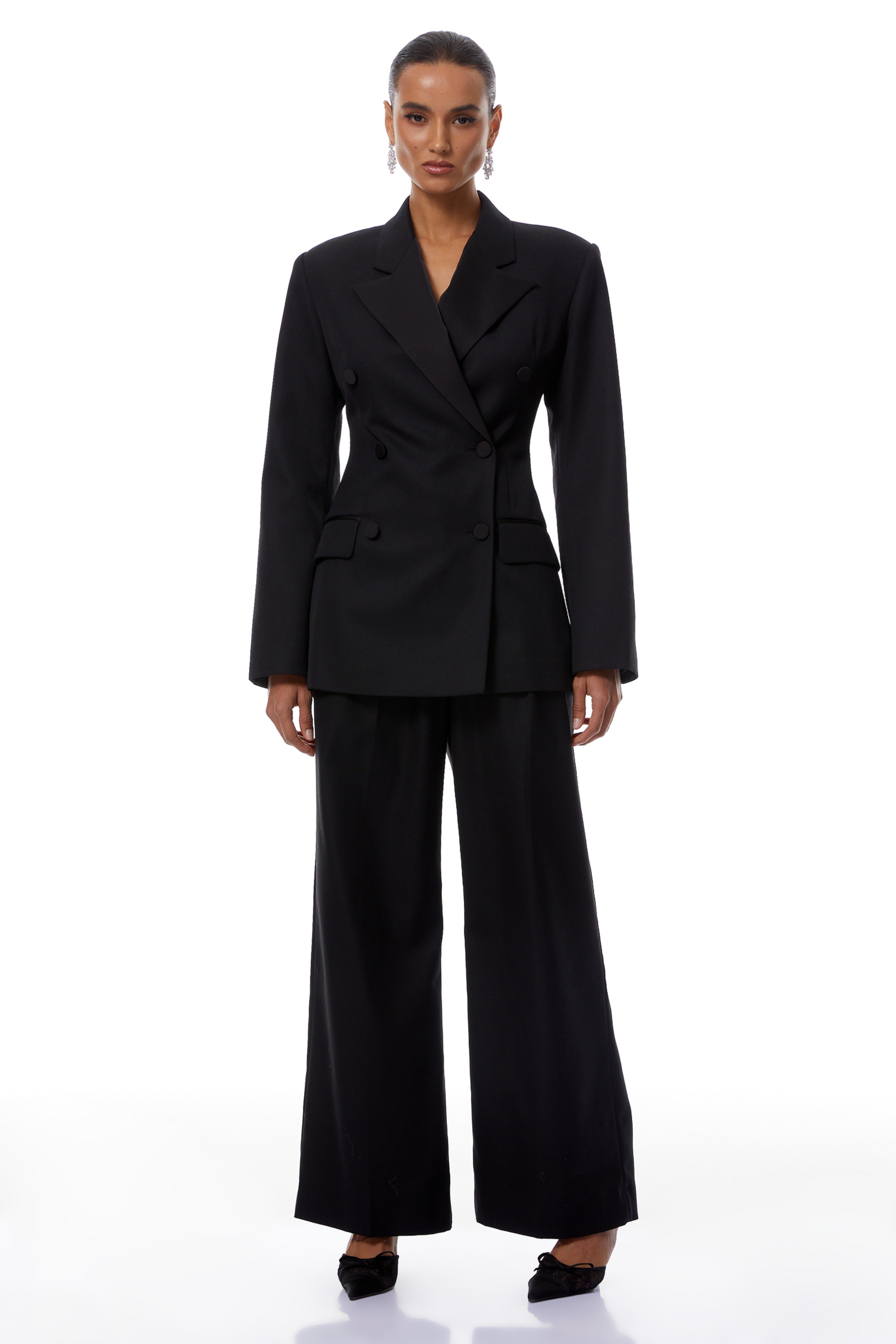 Stian Black Cinched Waist Blazer & Trousers Set (Final Sale)