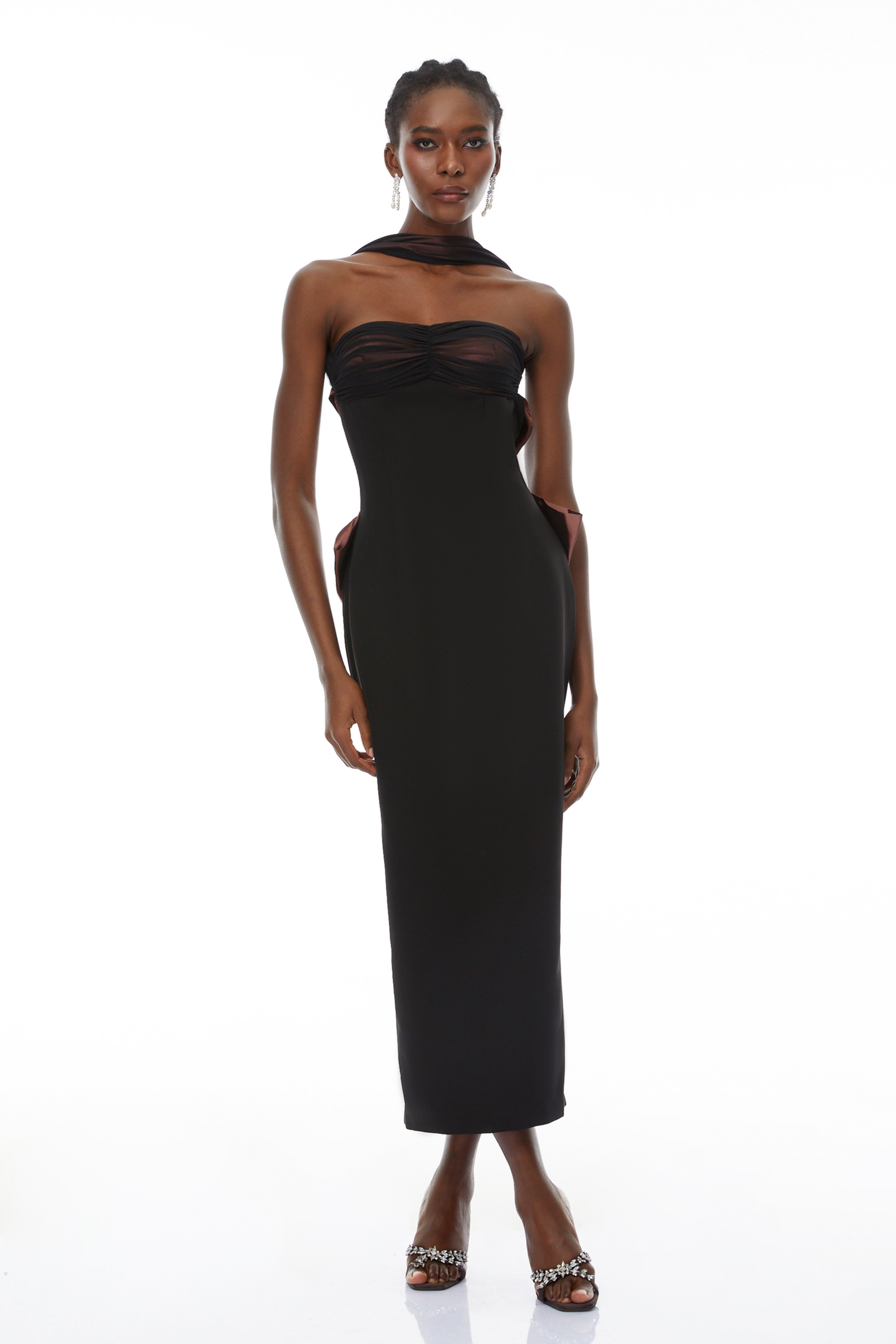 Miriam Black Open Back Maxi Gown with Bow (Final Sale-US Only)