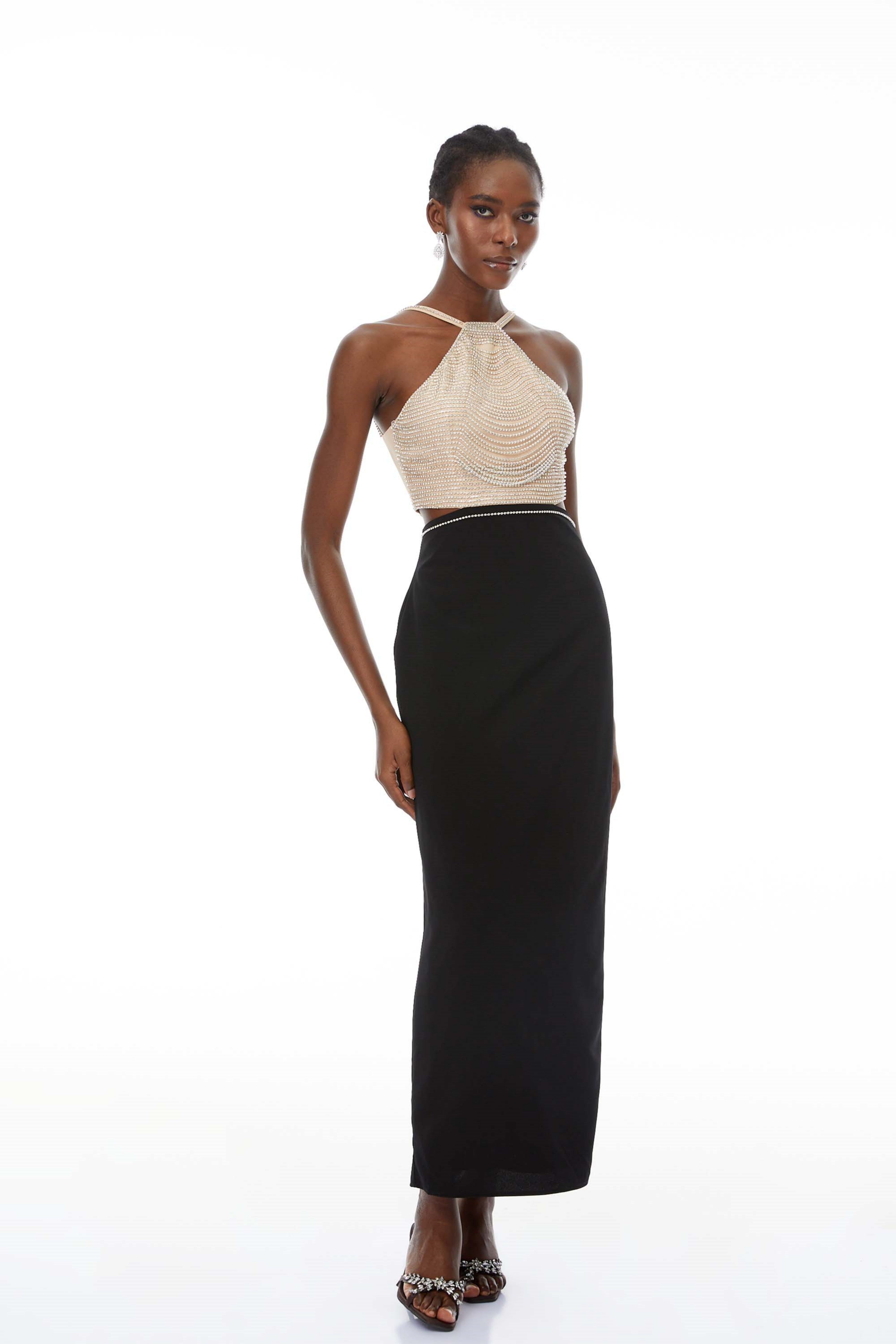 Domenica Crystal-Chain Embellished Maxi Dress (Final Sale)