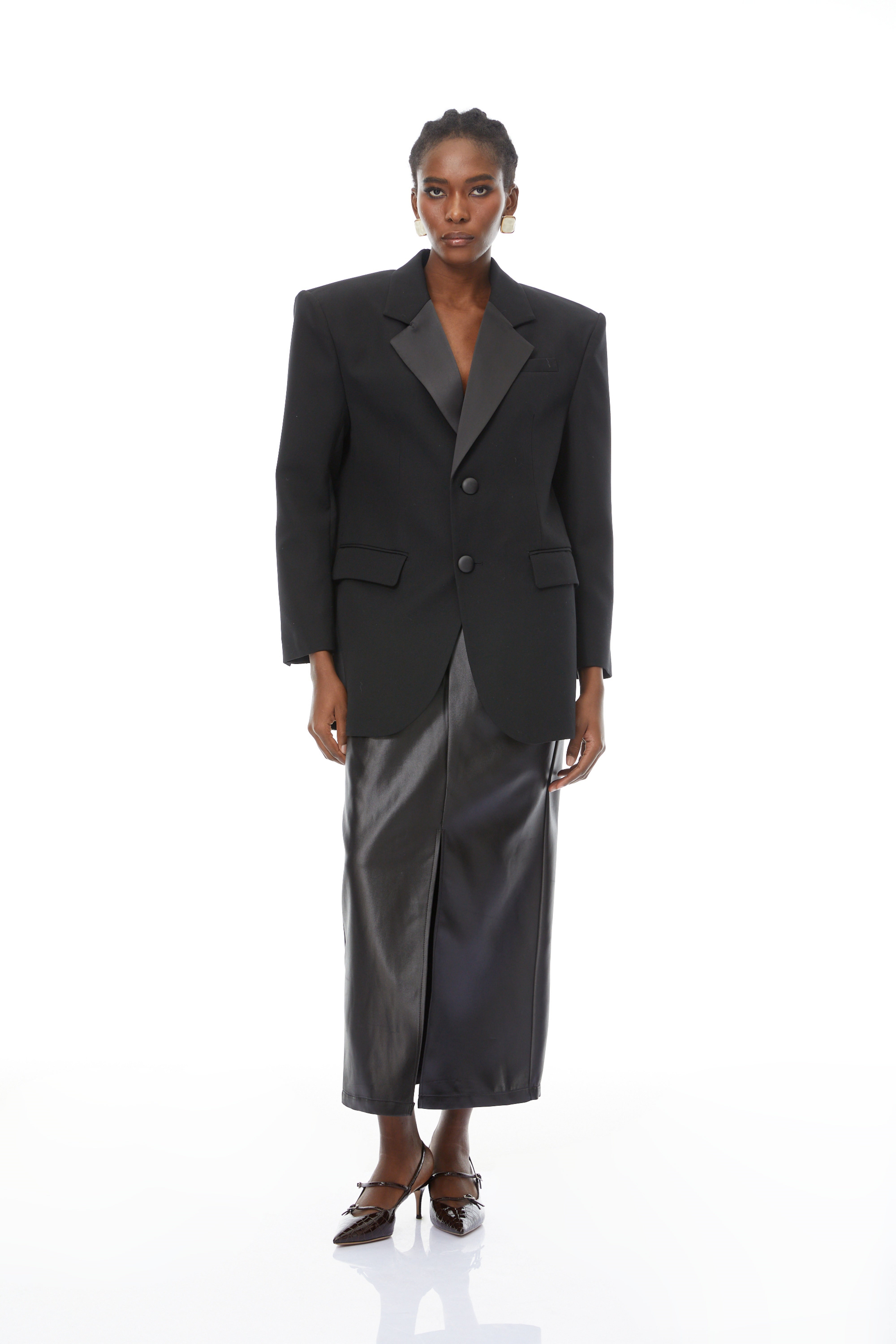Simona Black Lapel Single-Breasted Blazer (Final Sale)