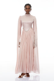 Andrine Pink Crystal Embellished Maxi Dress