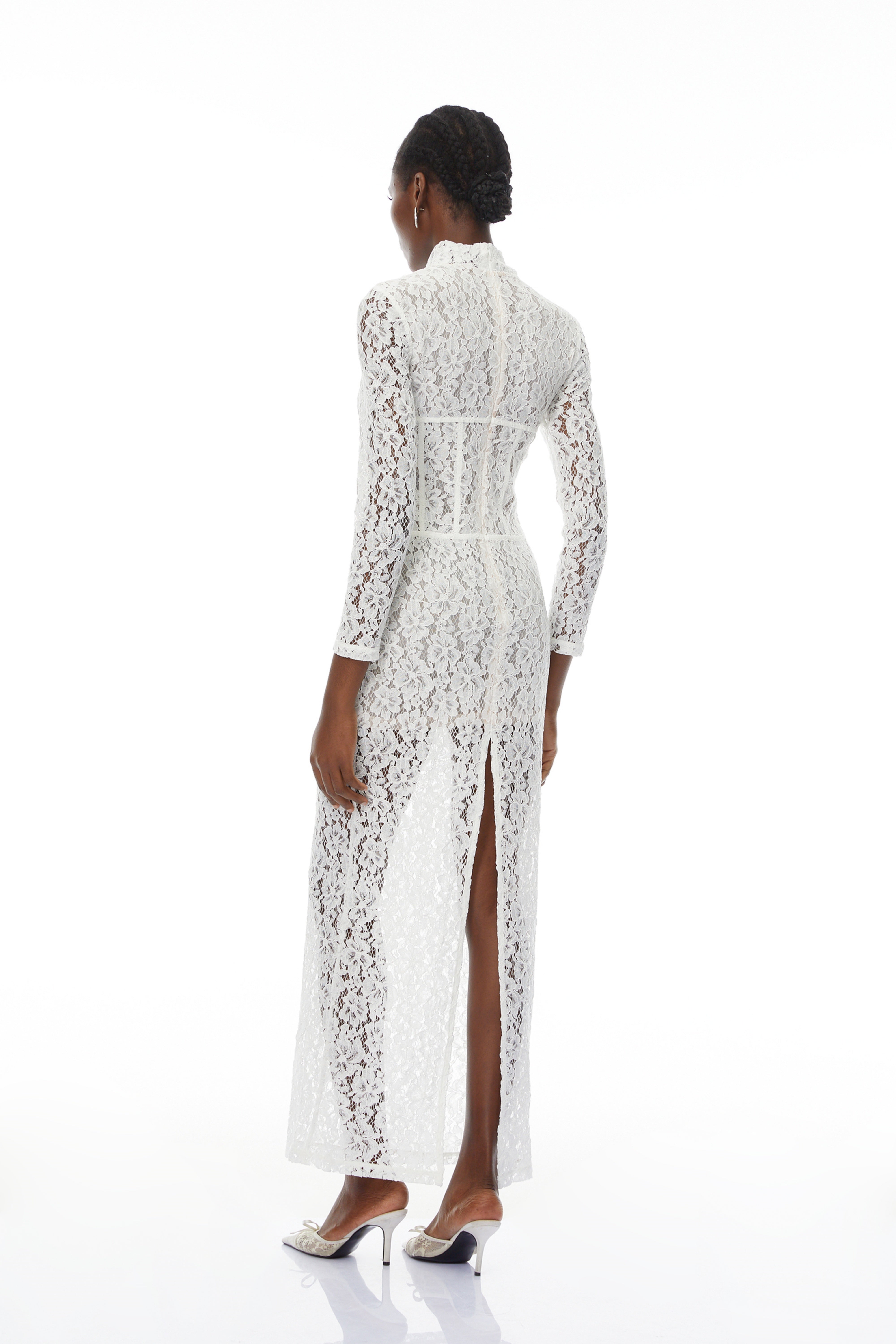 Darlene White Floral Lace Cut Out Maxi Dress (Final Sale-US Only)