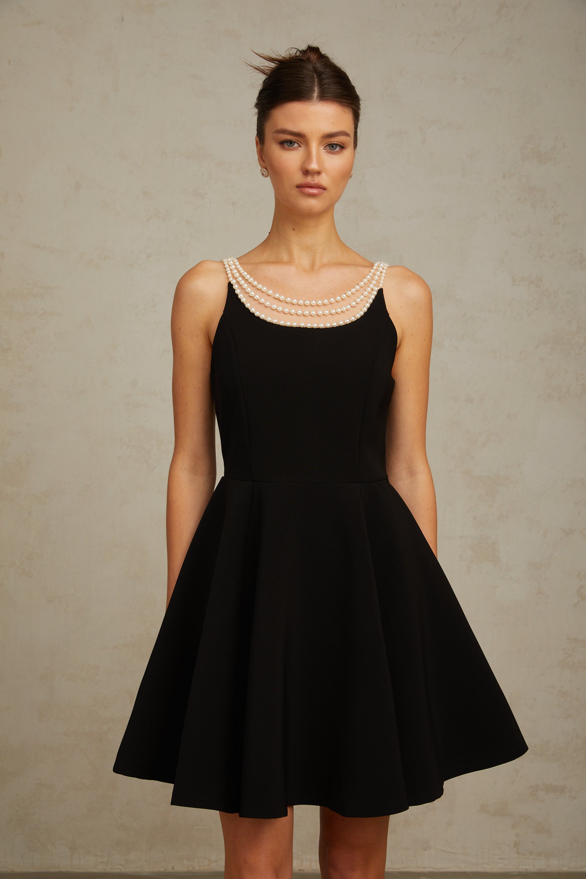 Danaé black faux-pearl-embellished mini dress (Final Sale-US Only)