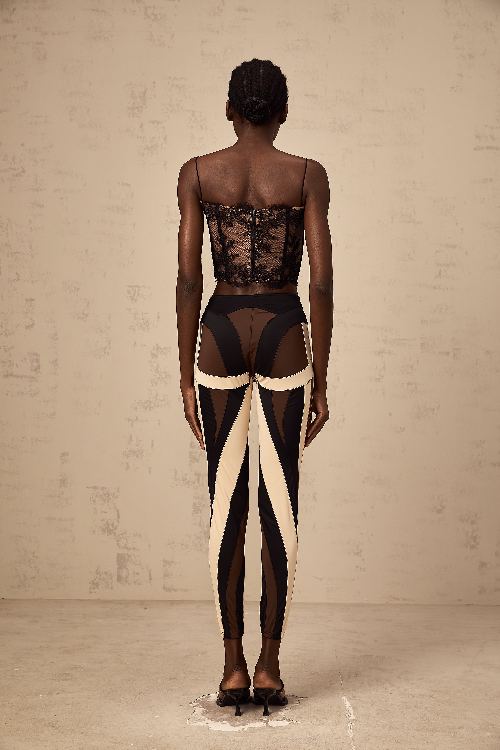 Diane spiral color-block panelled leggings