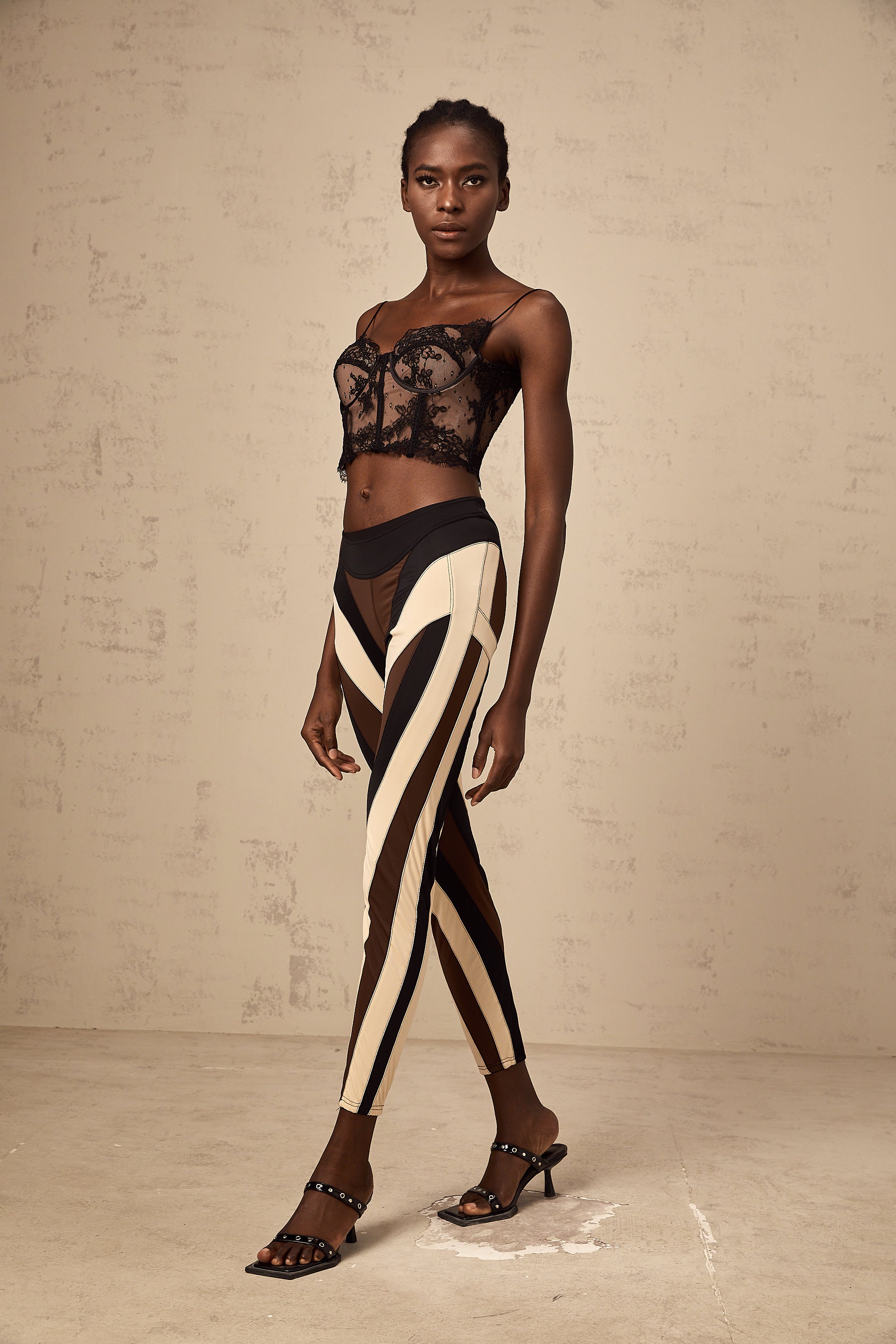 Diane spiral color-block panelled leggings