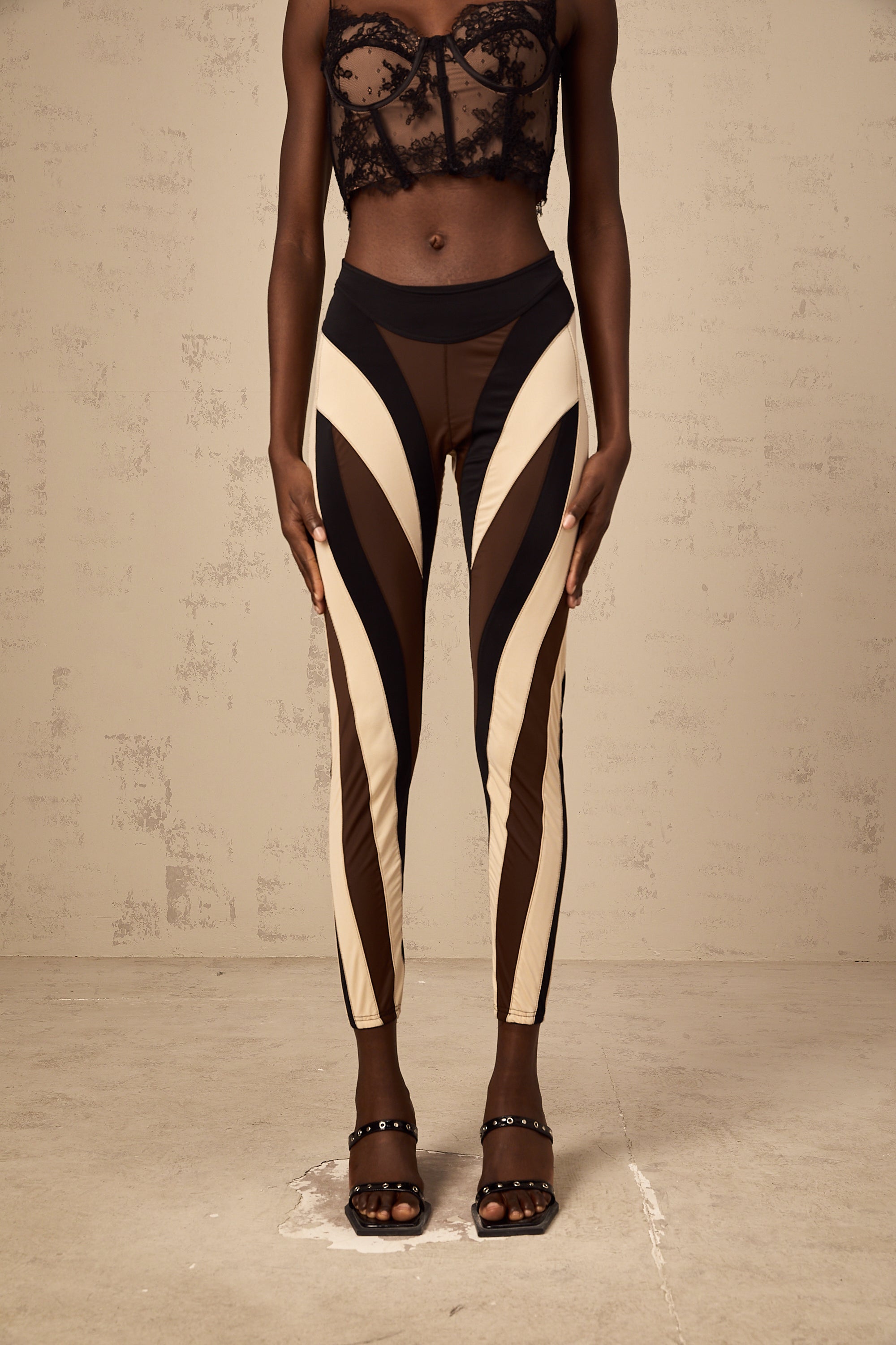 Diane spiral color-block panelled leggings