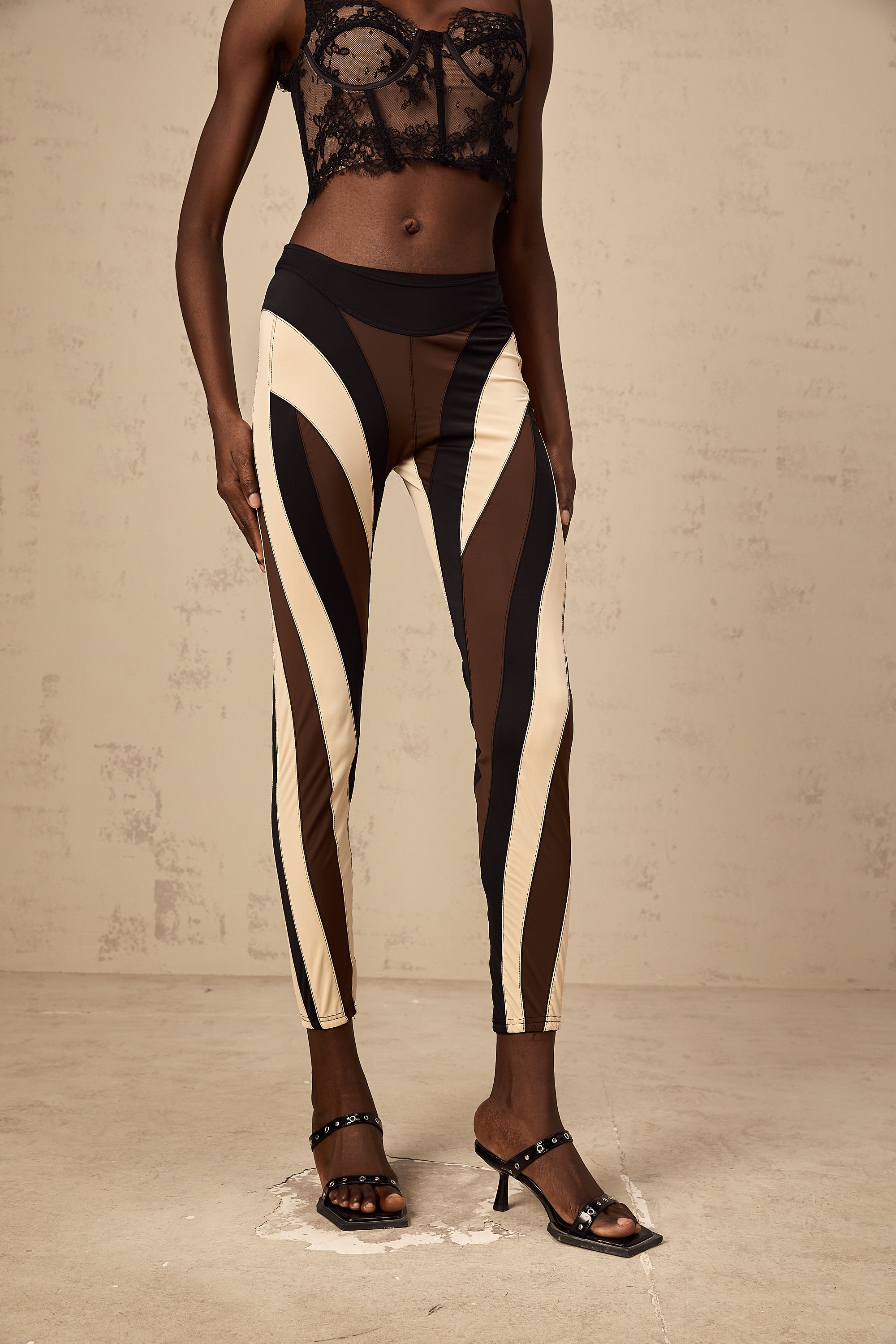 Diane spiral color-block panelled leggings