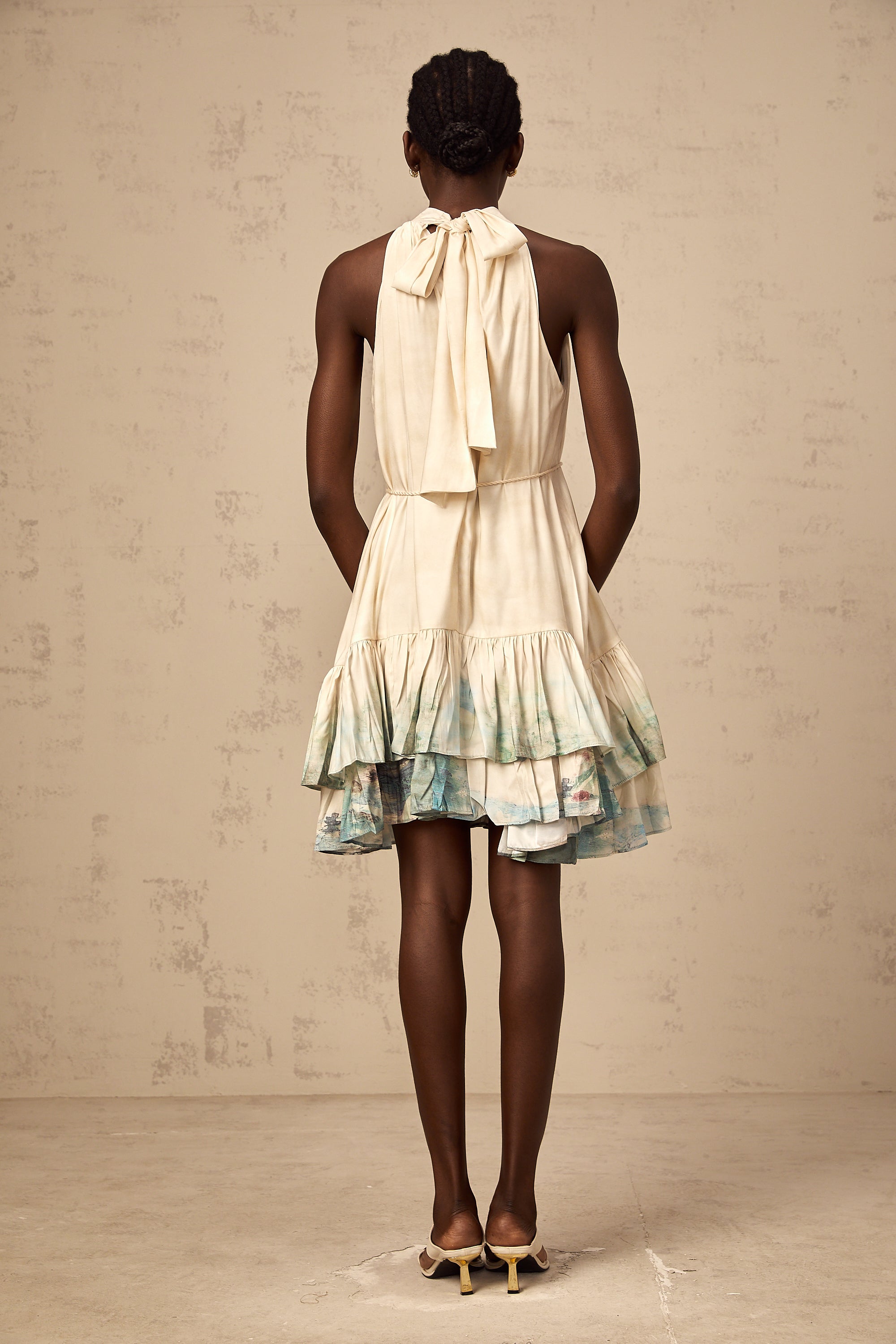 Delphine layered pattern-print mini dress