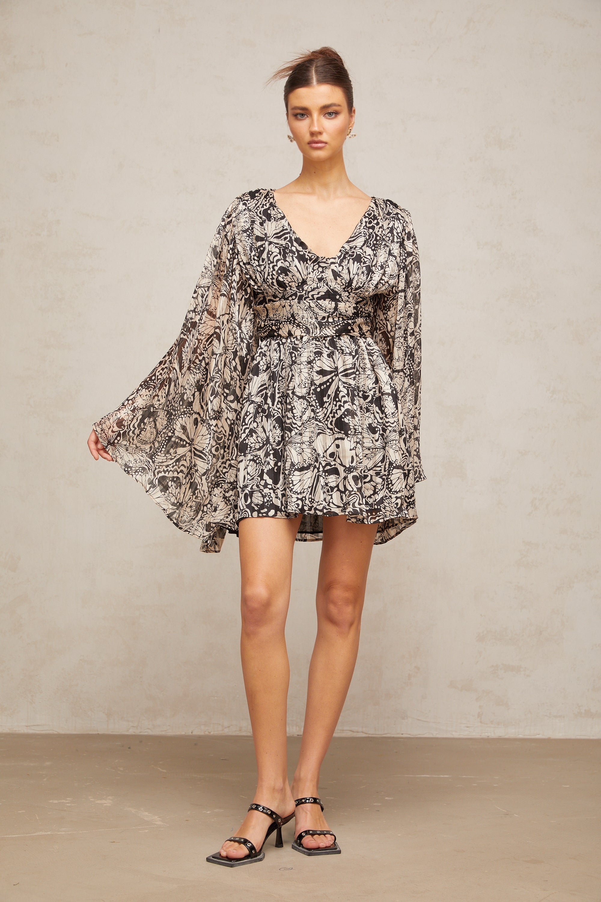 Perrine pattern-print V-neck mini dress