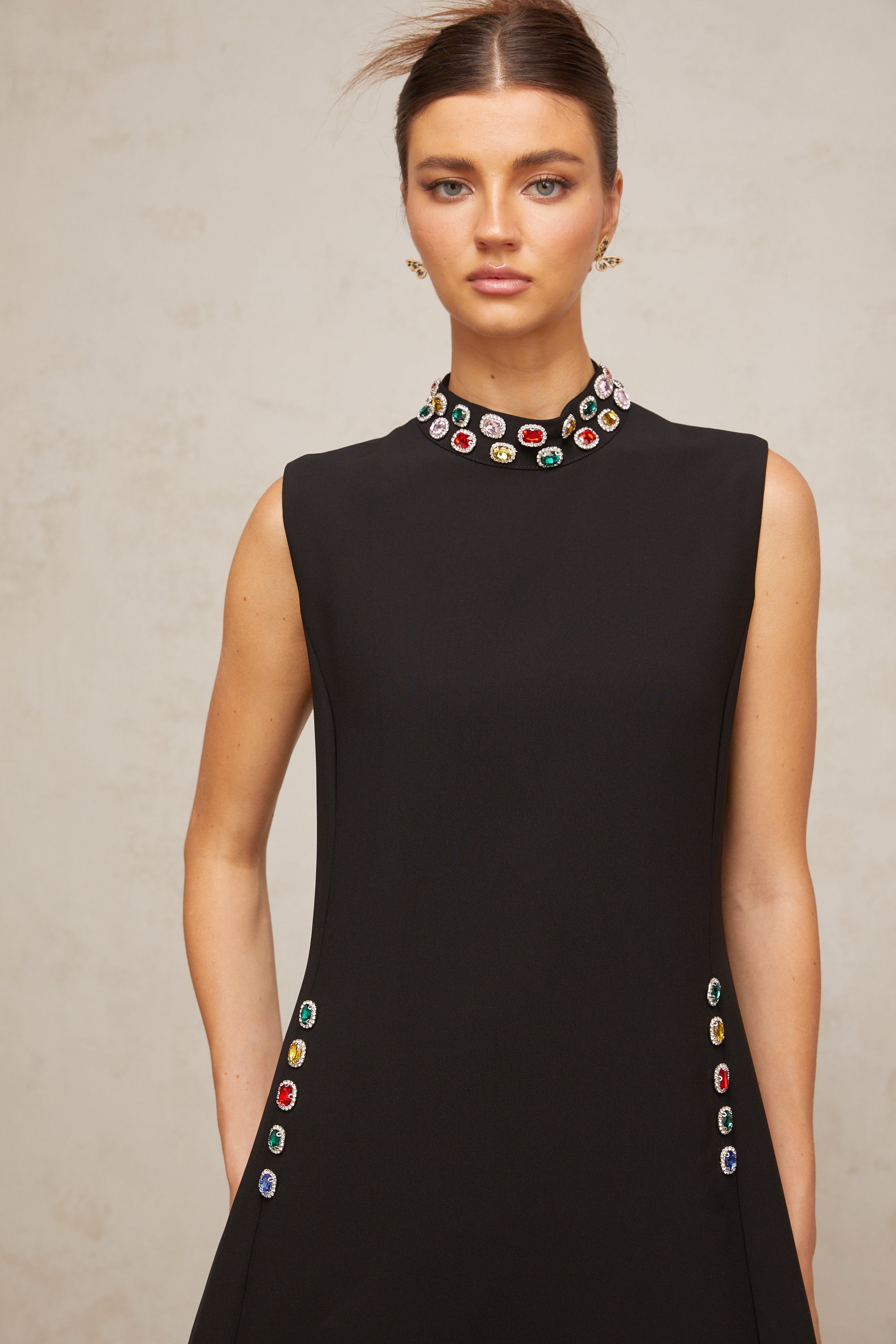 Xanthe crystal-embellished sleeveless mini dress