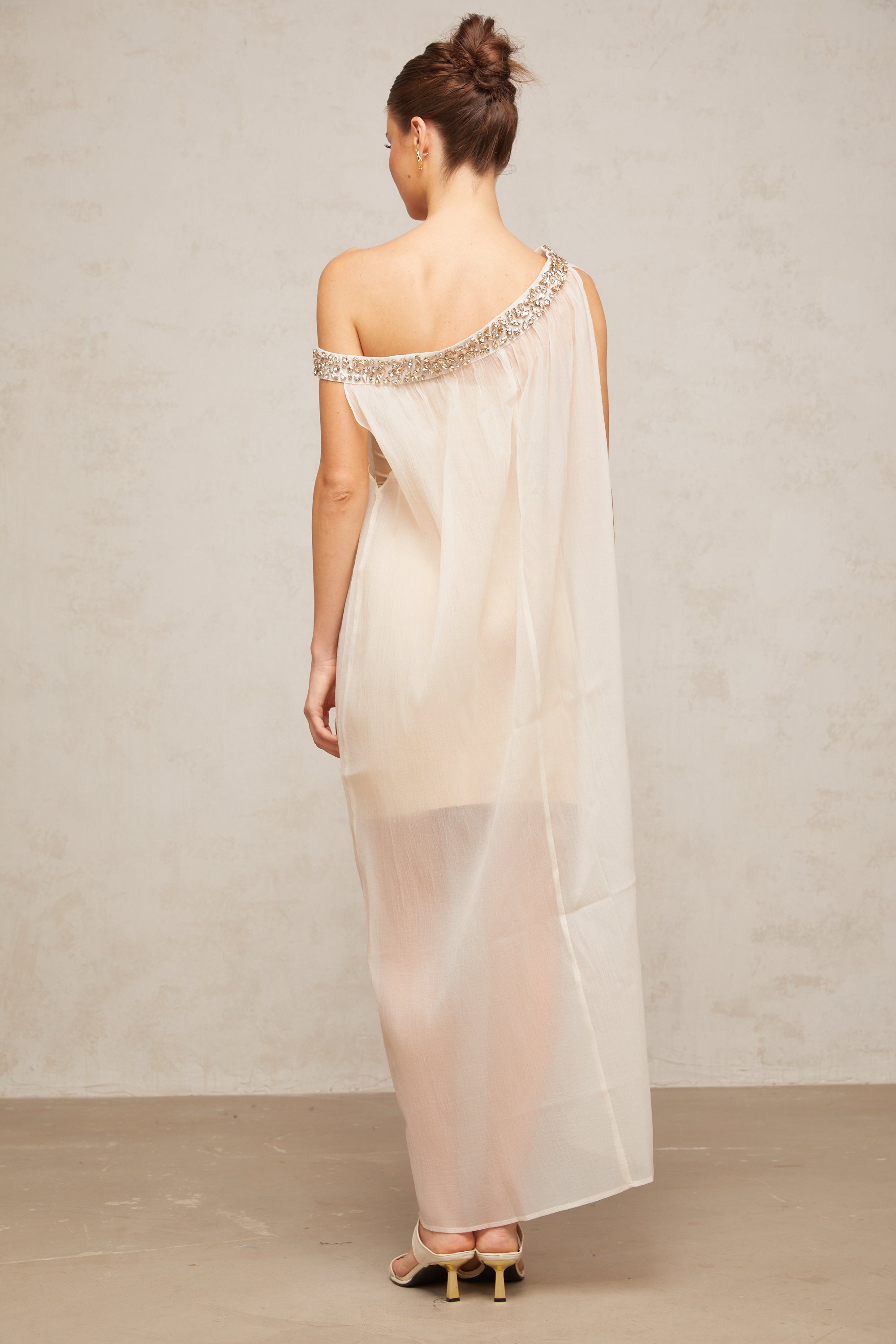 Austen crystal-embellished semi-sheer midi dress