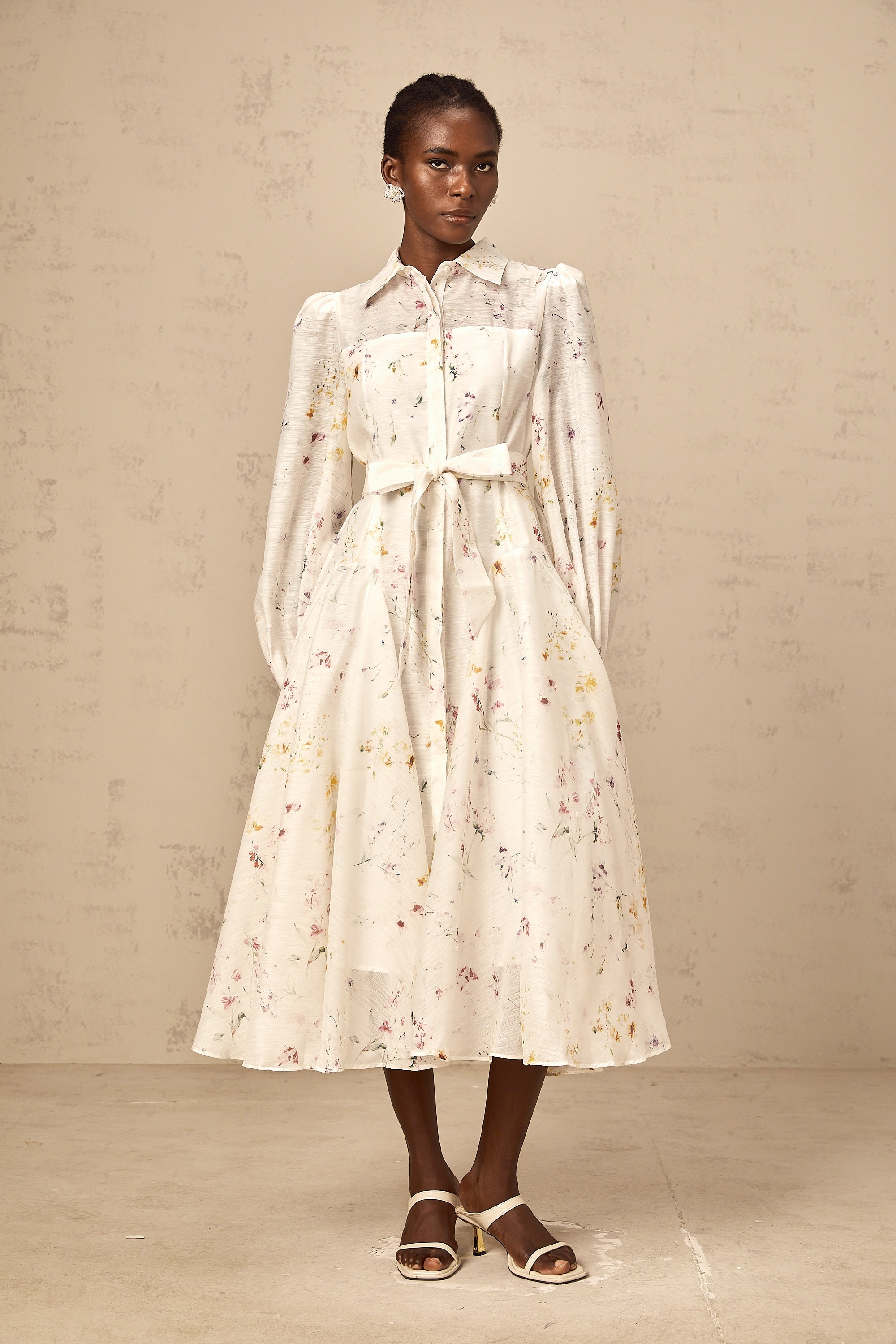 Zoé white floral-print tied midi dress (Final Sale-US Only)