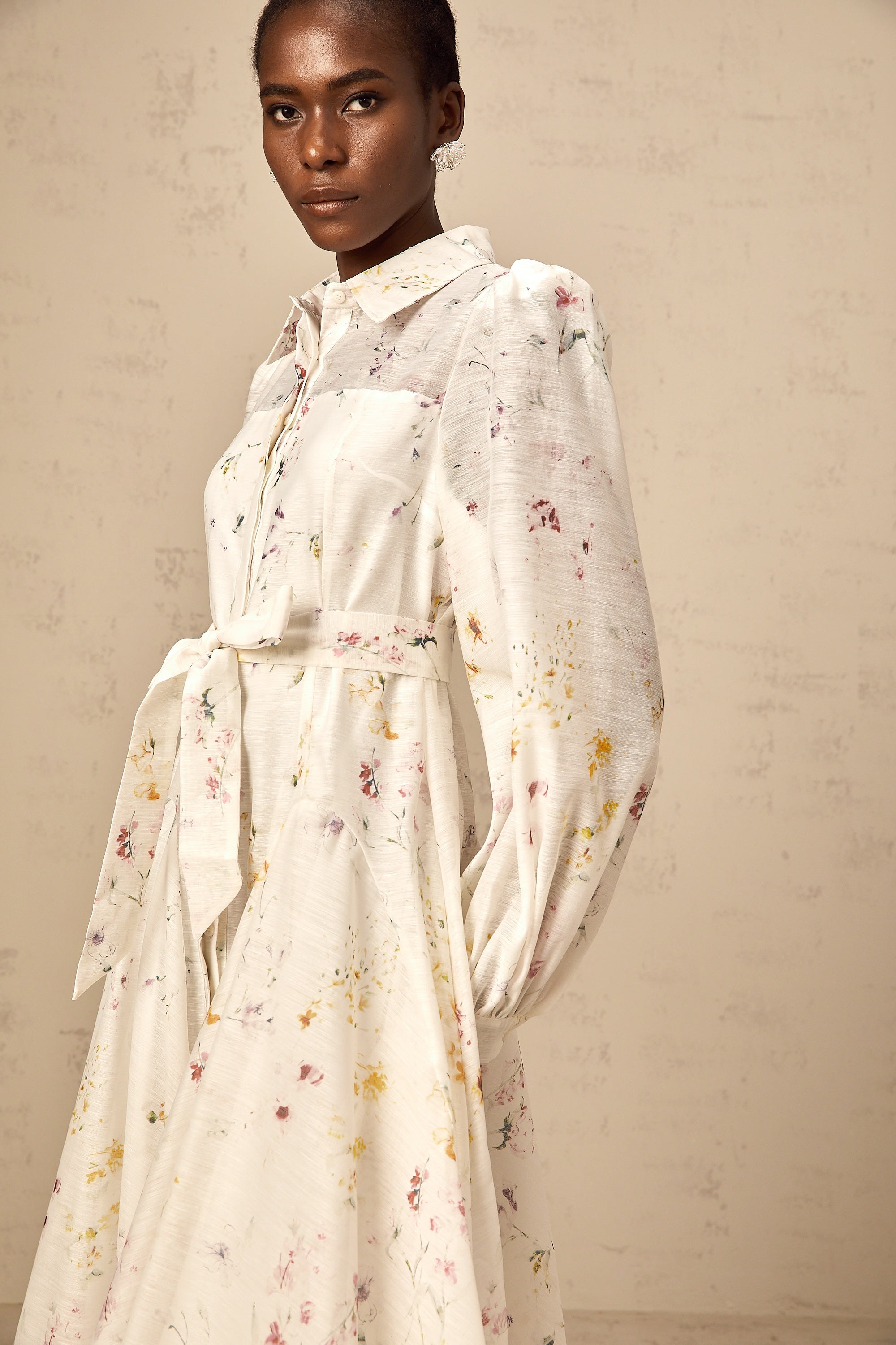 Zoé white floral-print tied midi dress (Final Sale-US Only)
