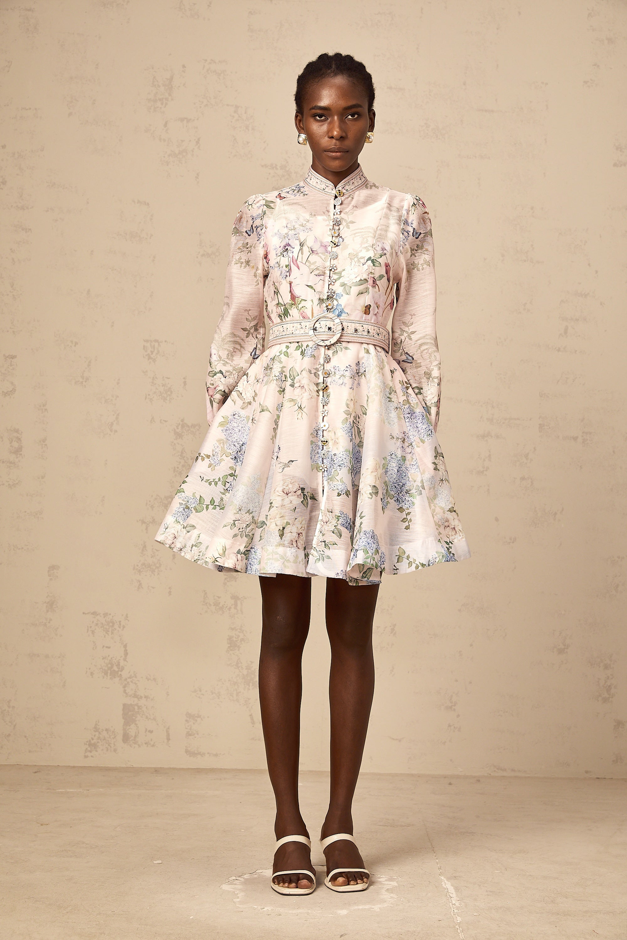 Fabienne light-pink floral-print mini dress (Final Sale-US Only)
