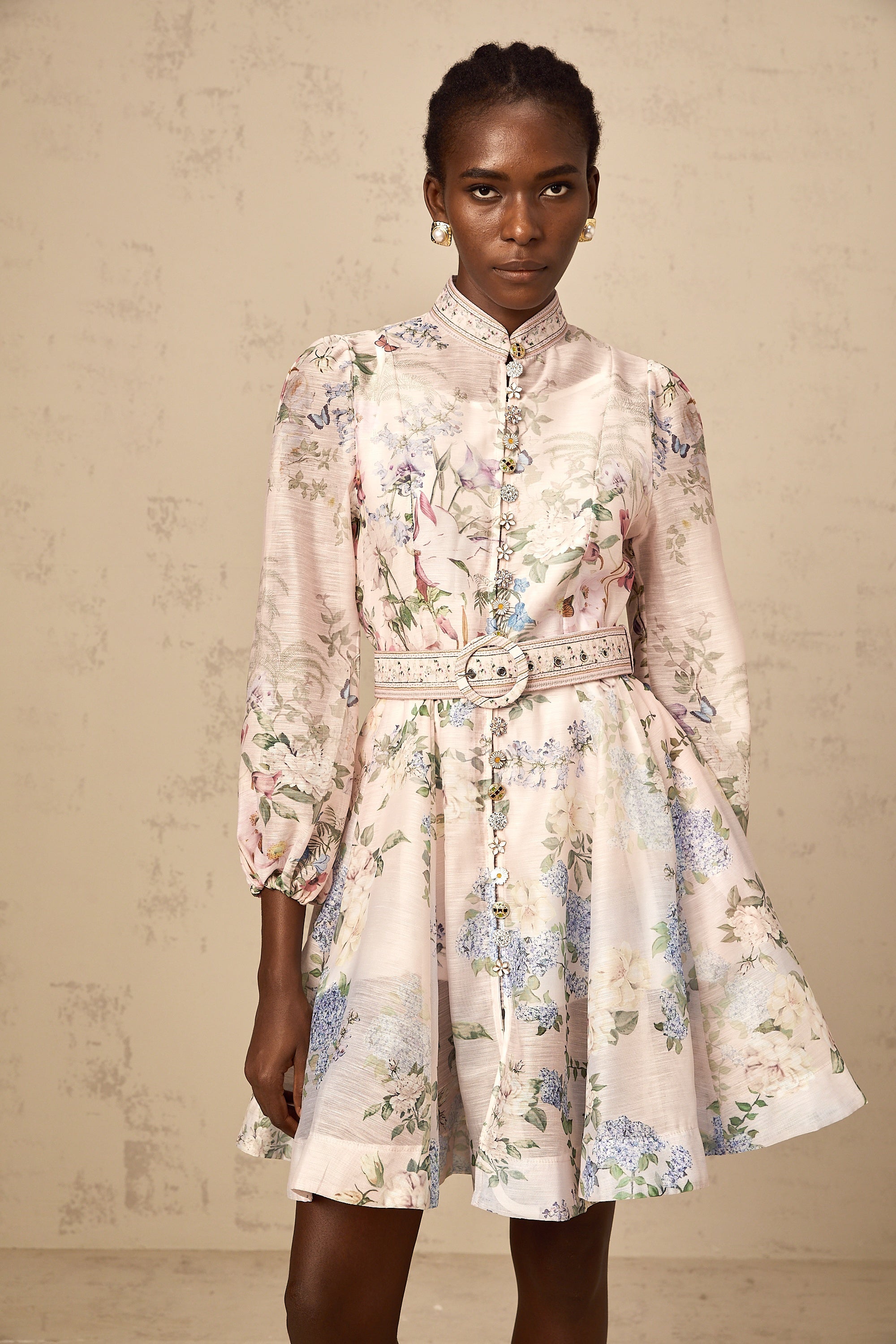 Fabienne light-pink floral-print mini dress (Final Sale-US Only)