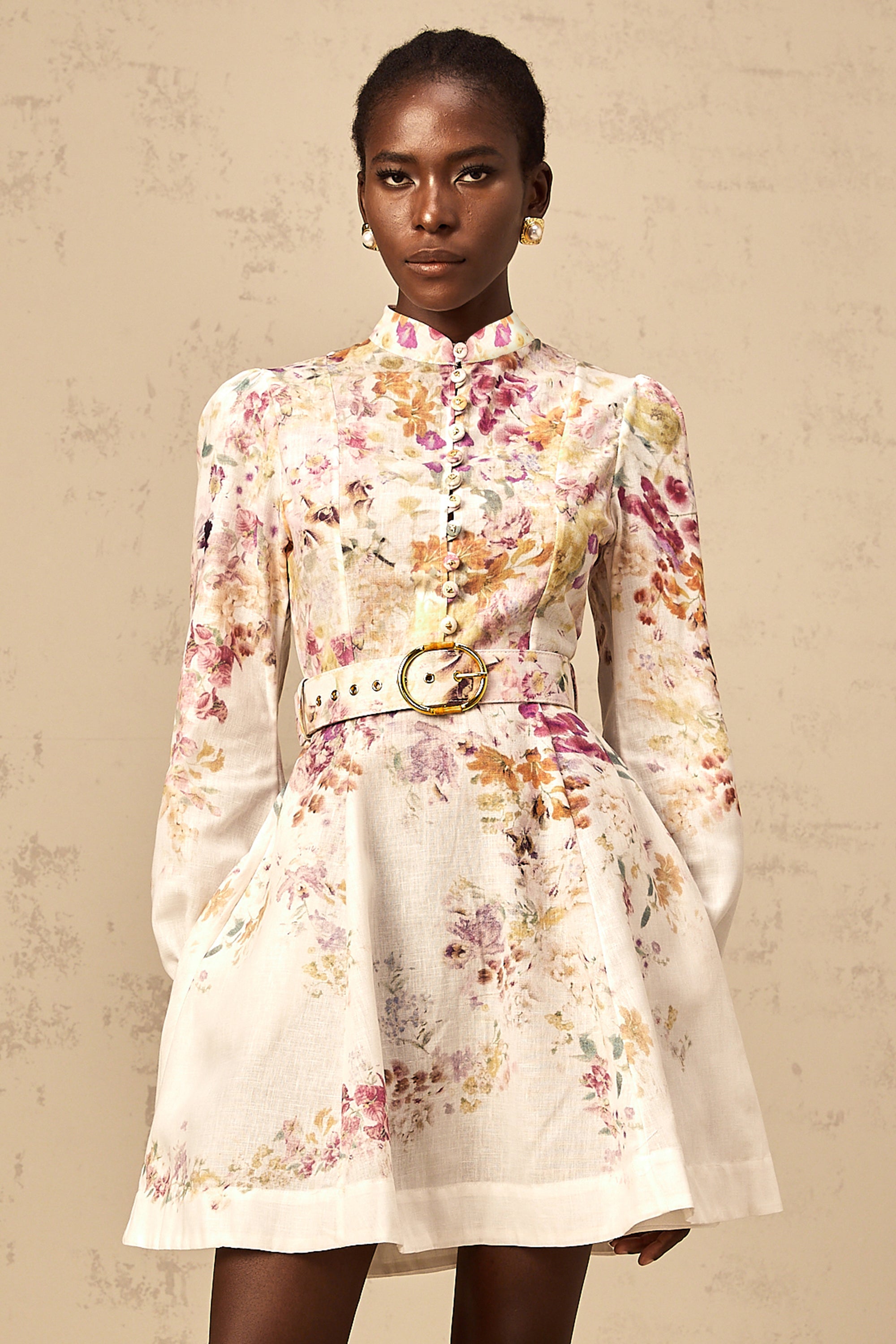 Bianca floral-print mini dress