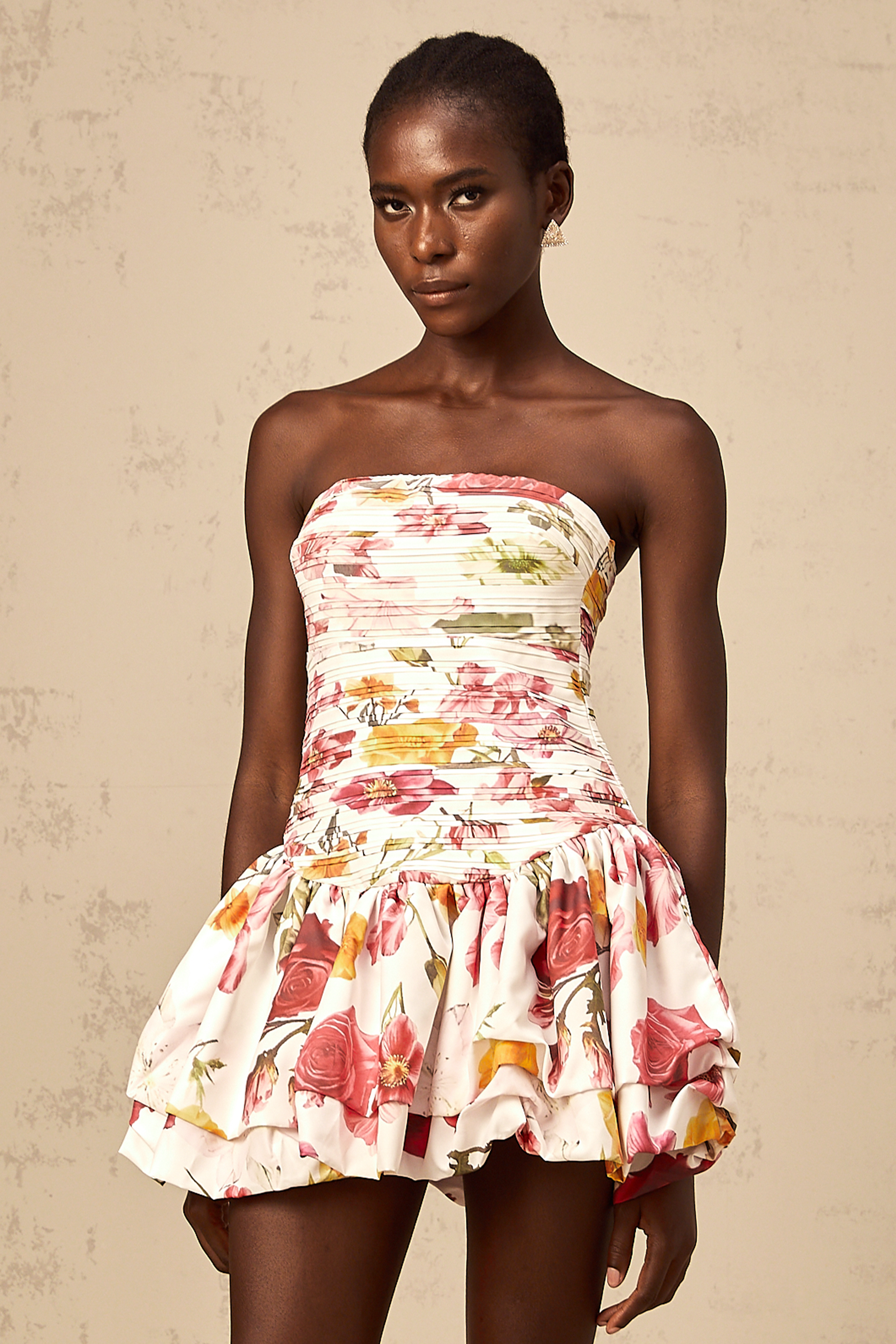 Inès pink floral-print smocked mini dress (Final Sale-US Only)